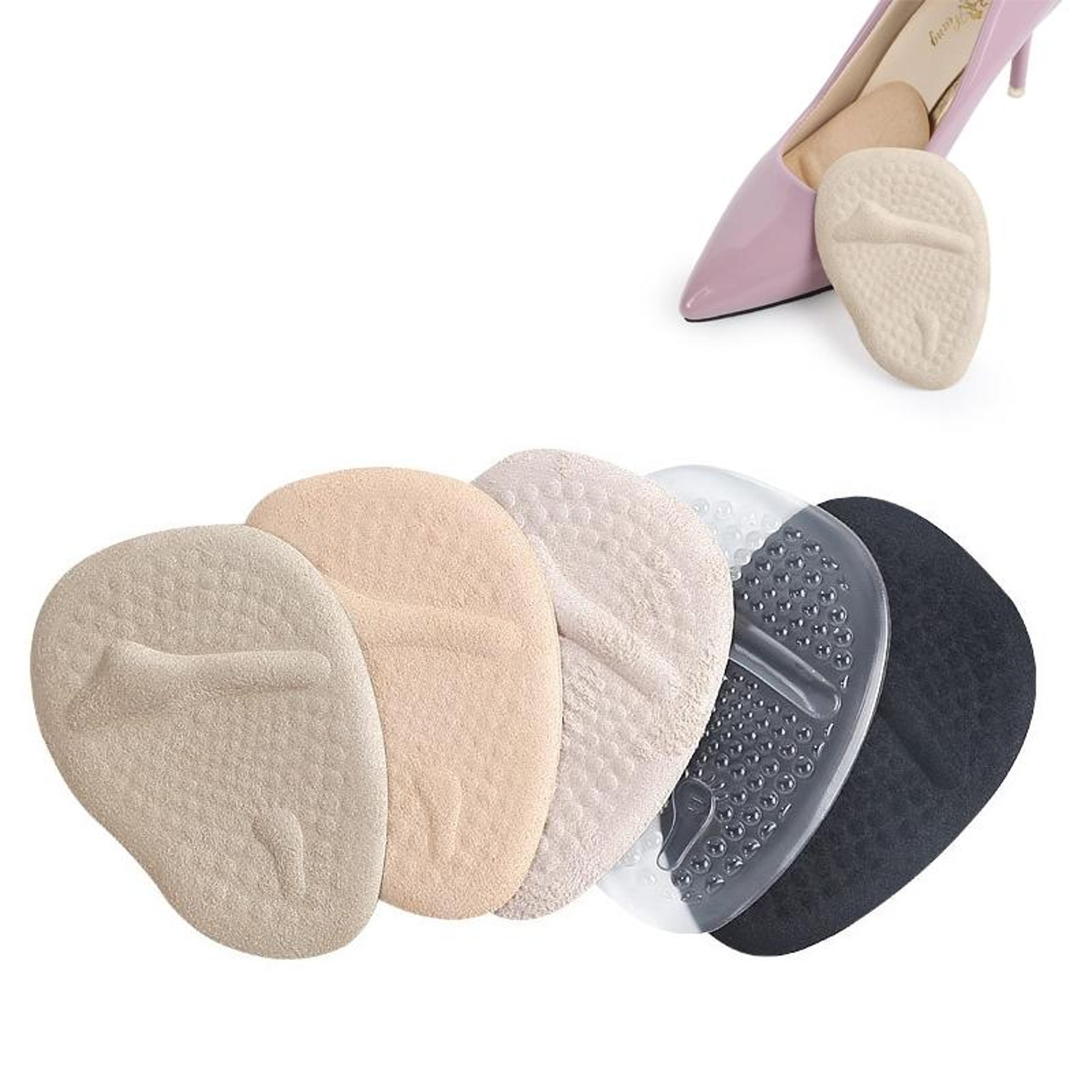 5 pairs forefoot cushion pads for high heels, breathable non slip ball of foot inserts random color