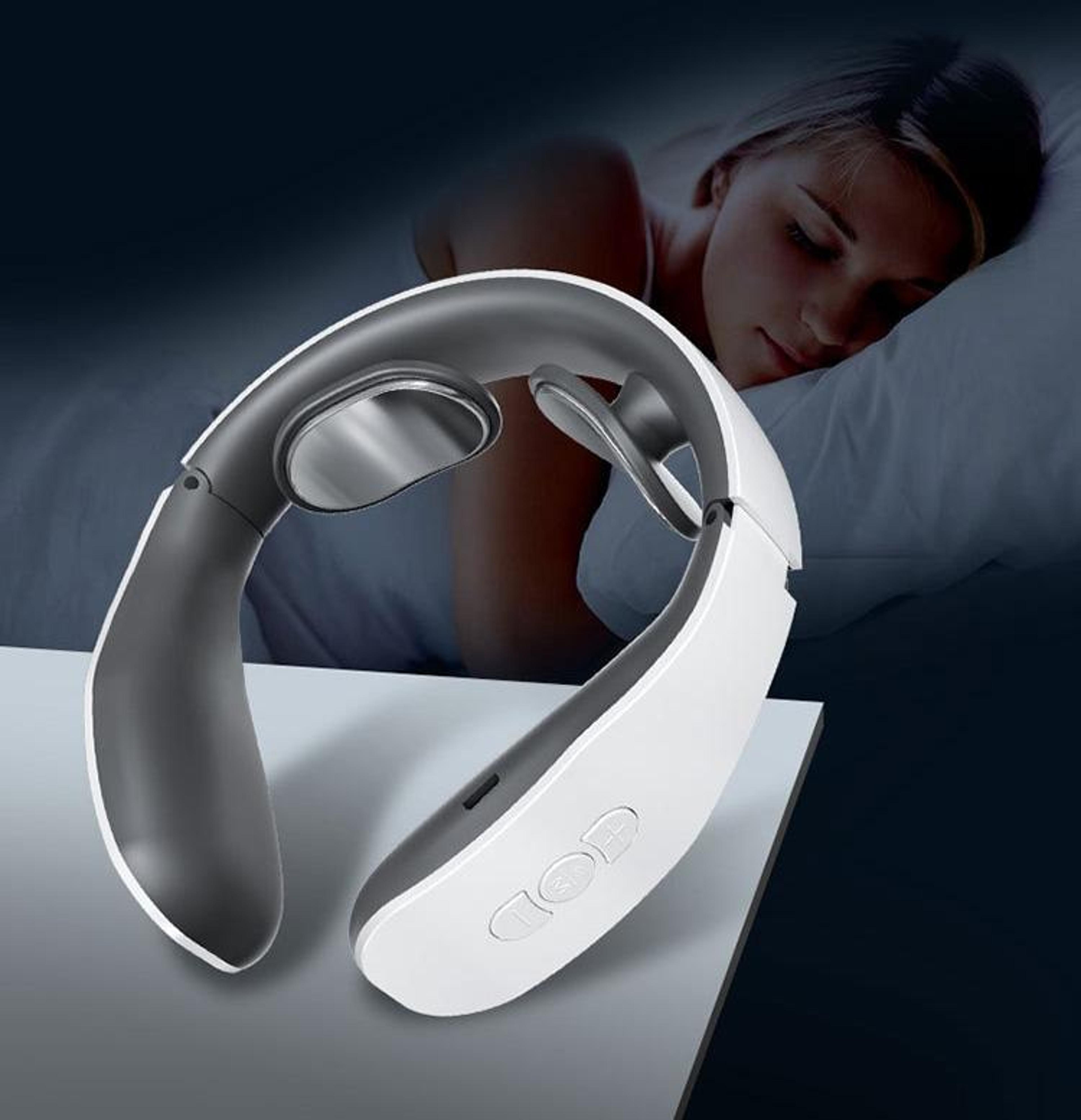 heated neck massager with ems therapy & adjustable cervical support