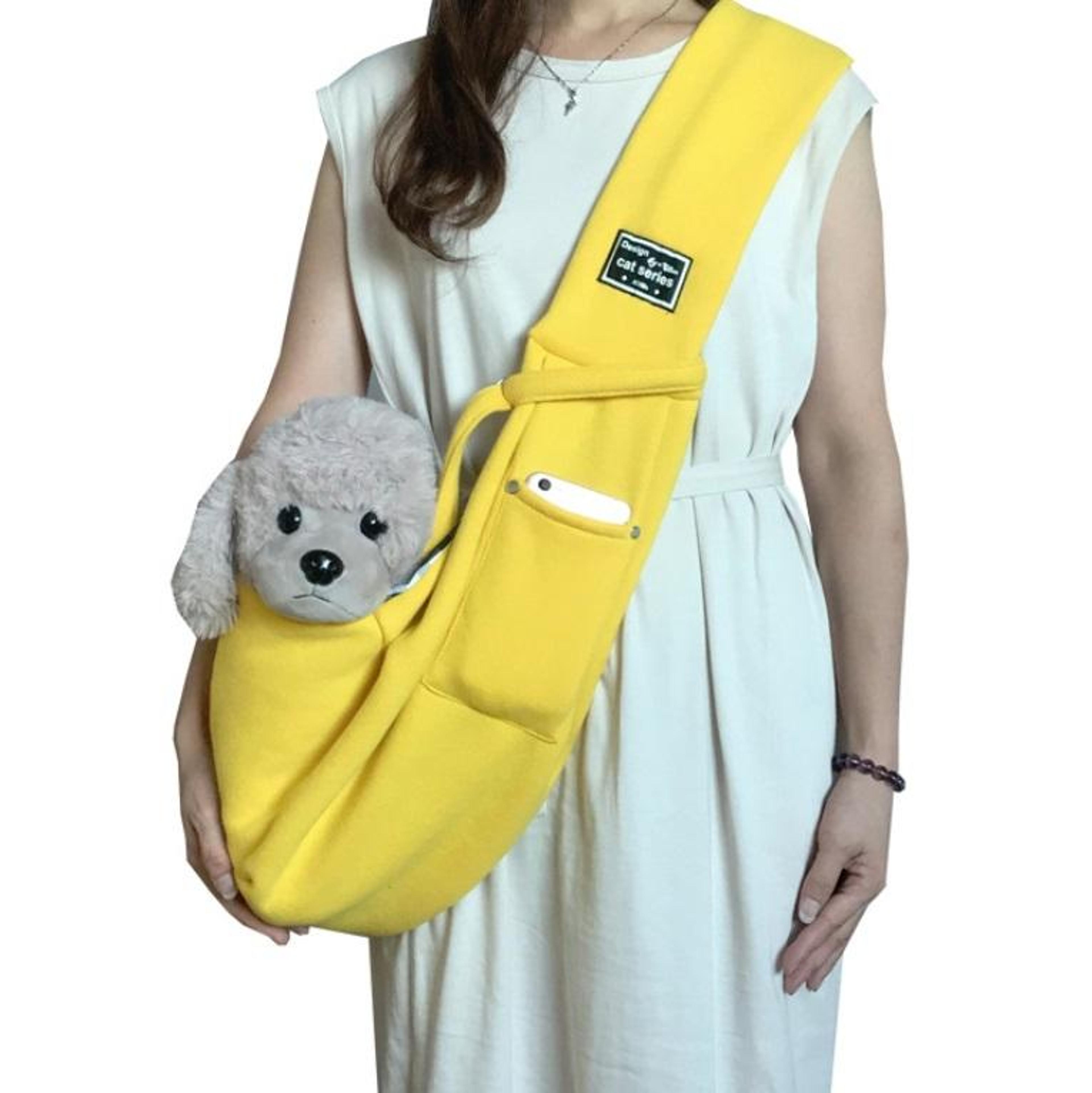 cozy cotton pet carrier bag for small dogs & cats with safety buckle and storage pocket