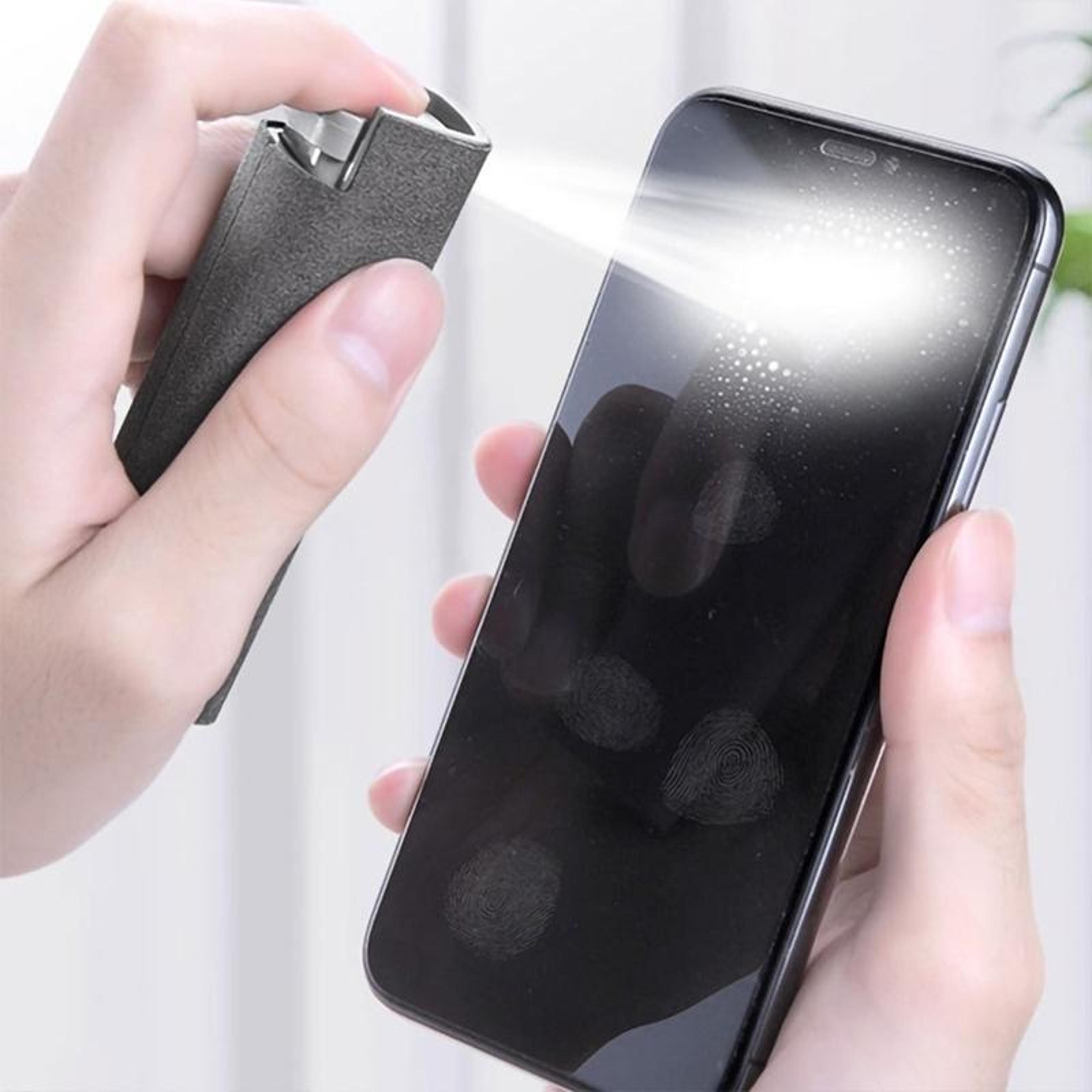 portable 2-in-1 screen cleaner spray for phones, laptops & camera displays