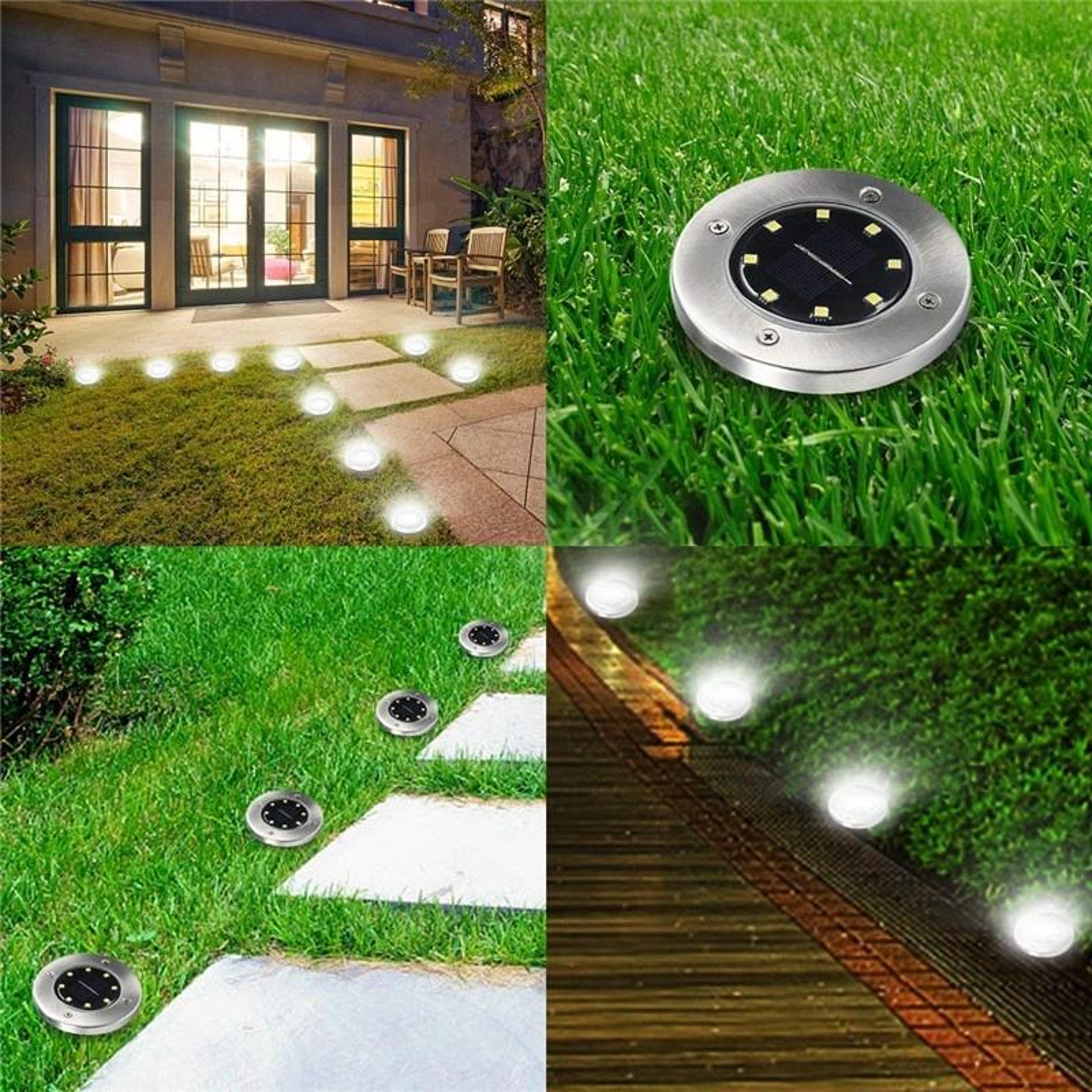 2pcs ip65 solar ground lights for garden pathways & outdoor landscapes