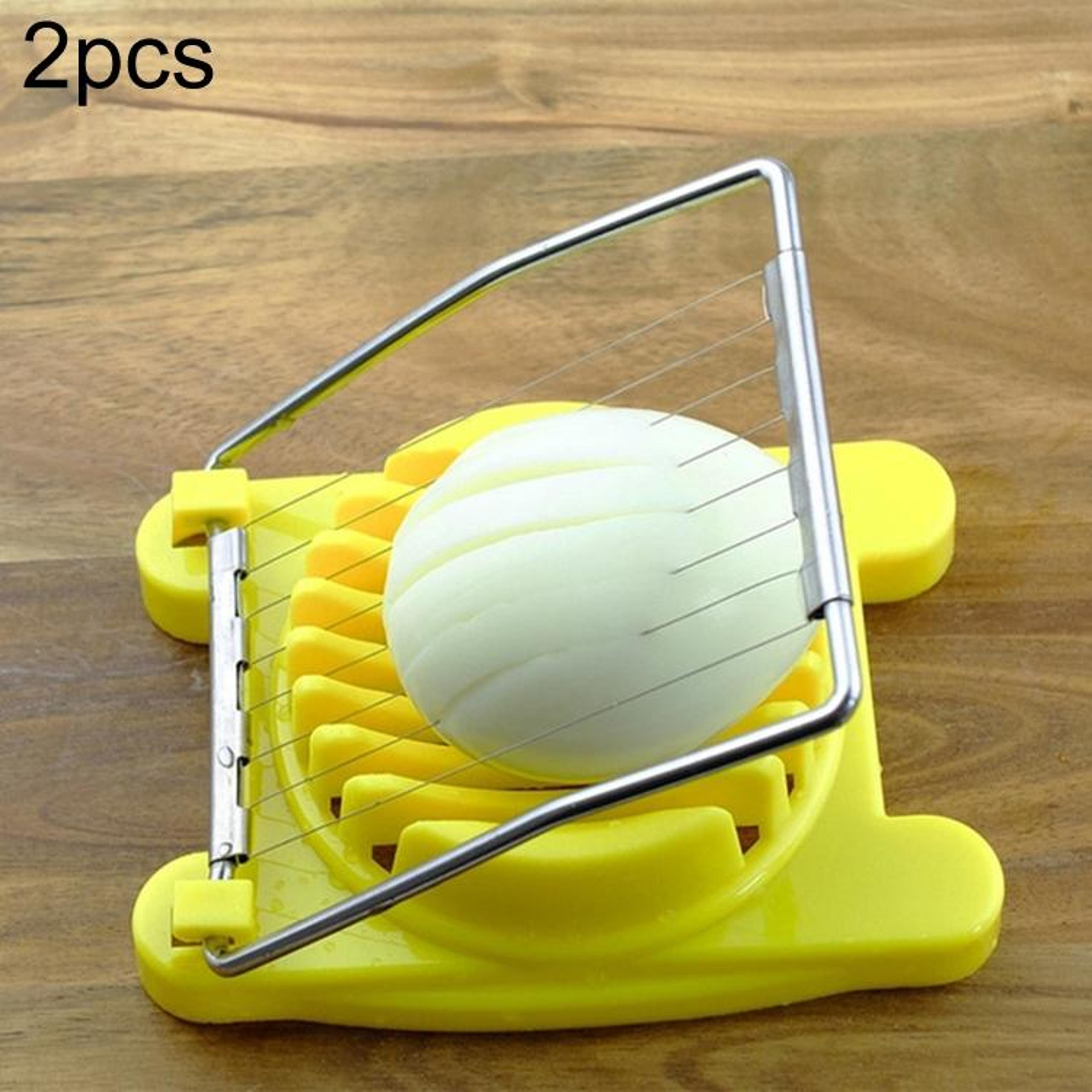 2pcs egg slicer stainless steel multifunction egg cutter for boiled & preserved eggs