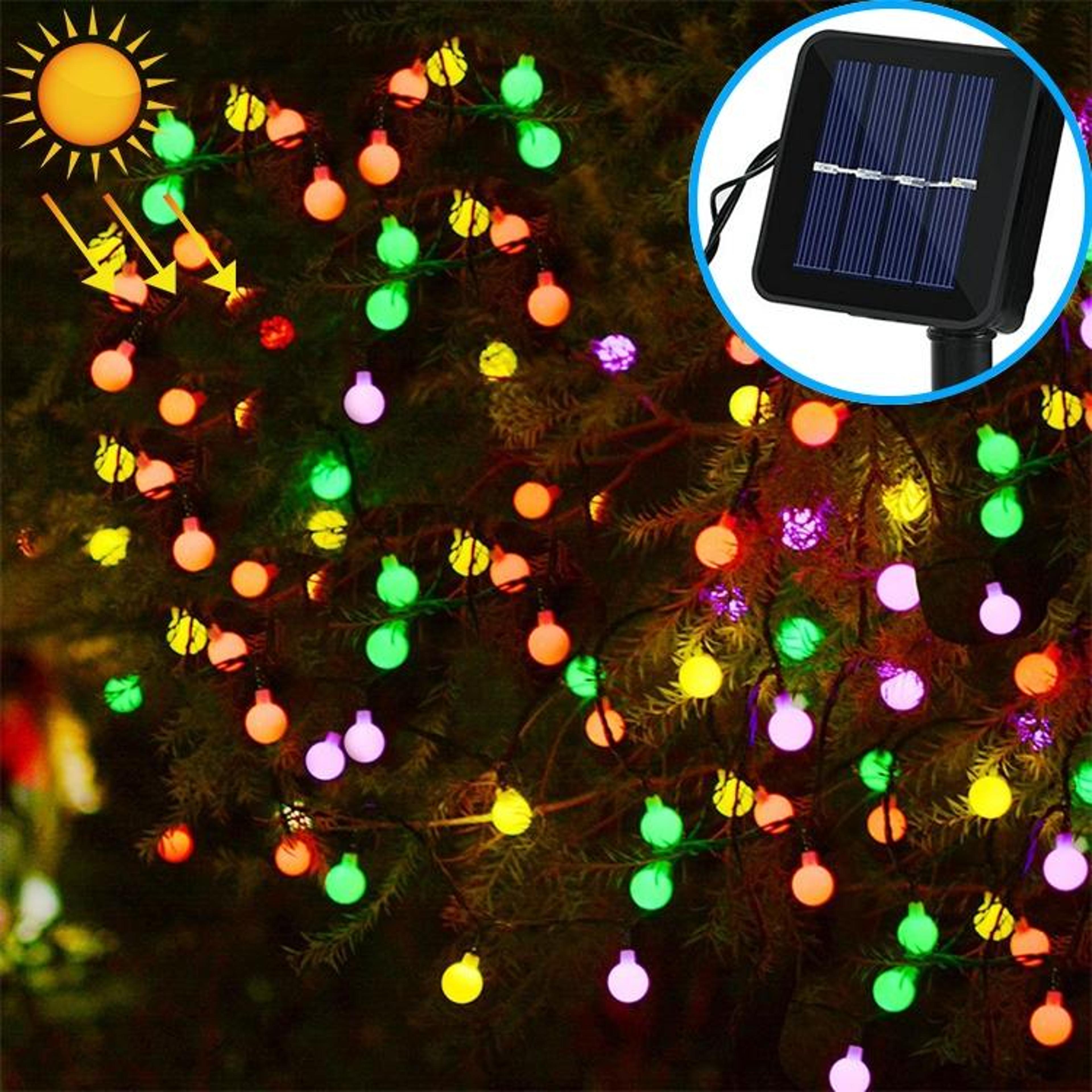 solar globe string lights outdoor waterproof 30 led decorative festival lights