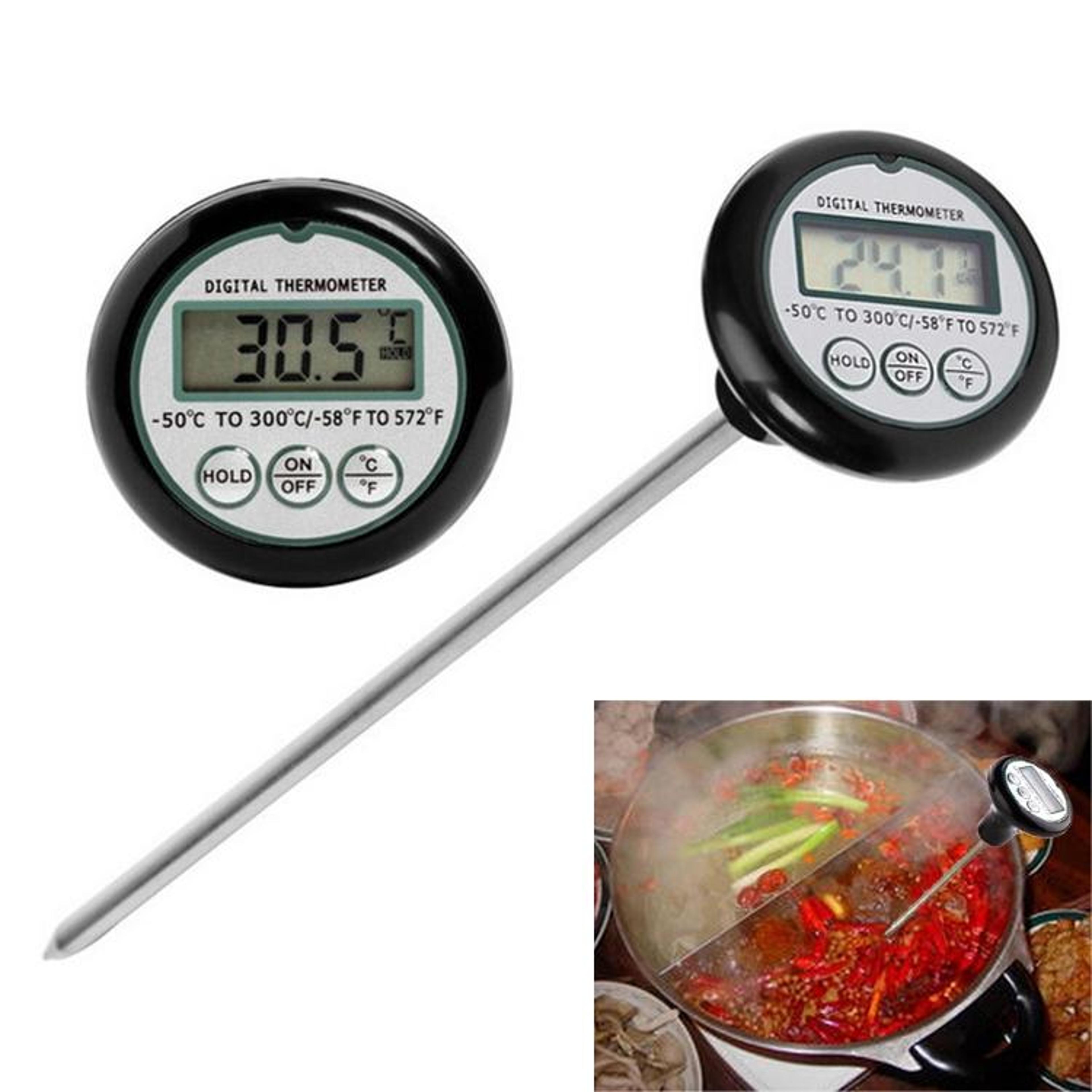 instant digital meat thermometer for bbq, kitchen cooking & liquids