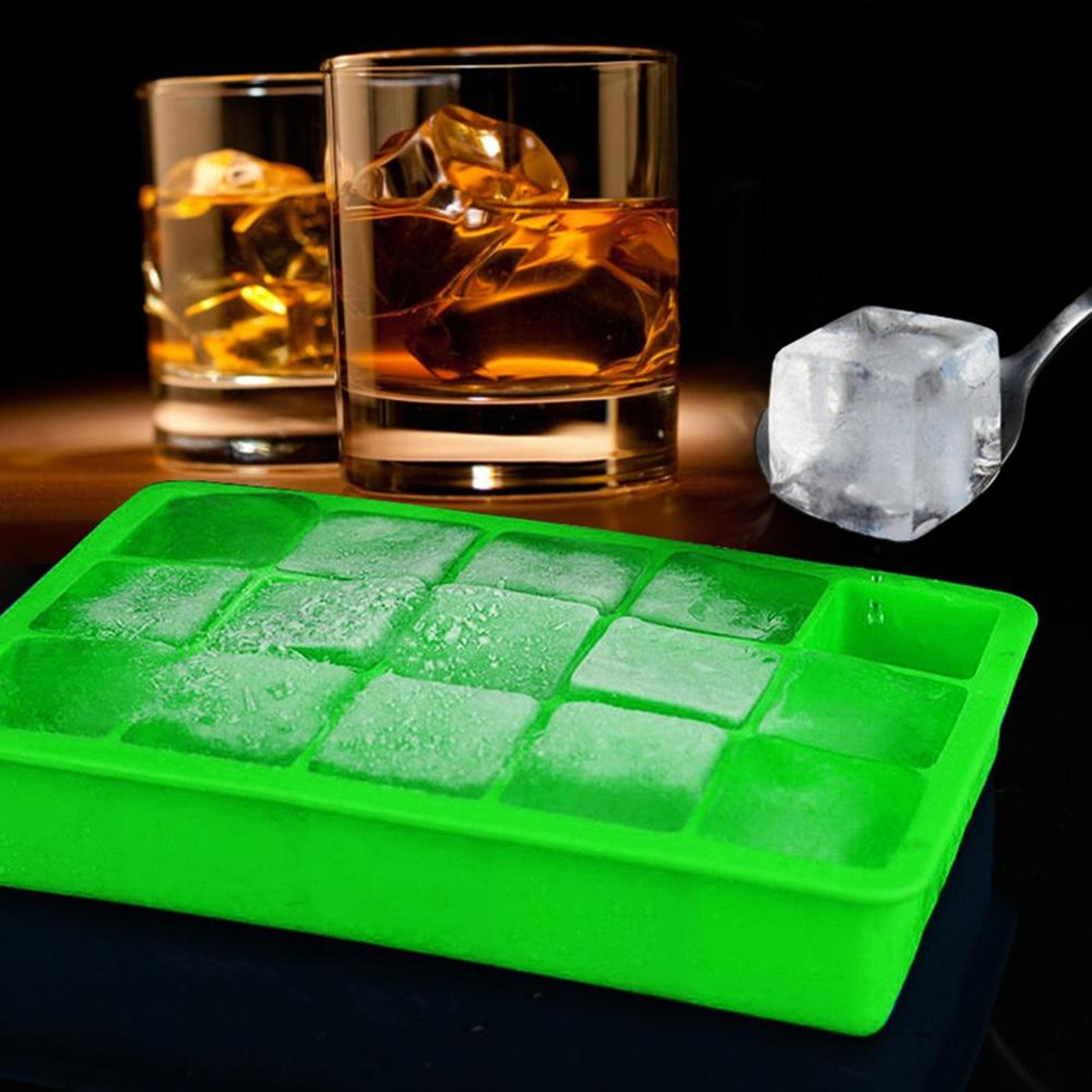 15 grid silicone ice cube tray with lid large square slow melting ice mold for drinks & cocktails