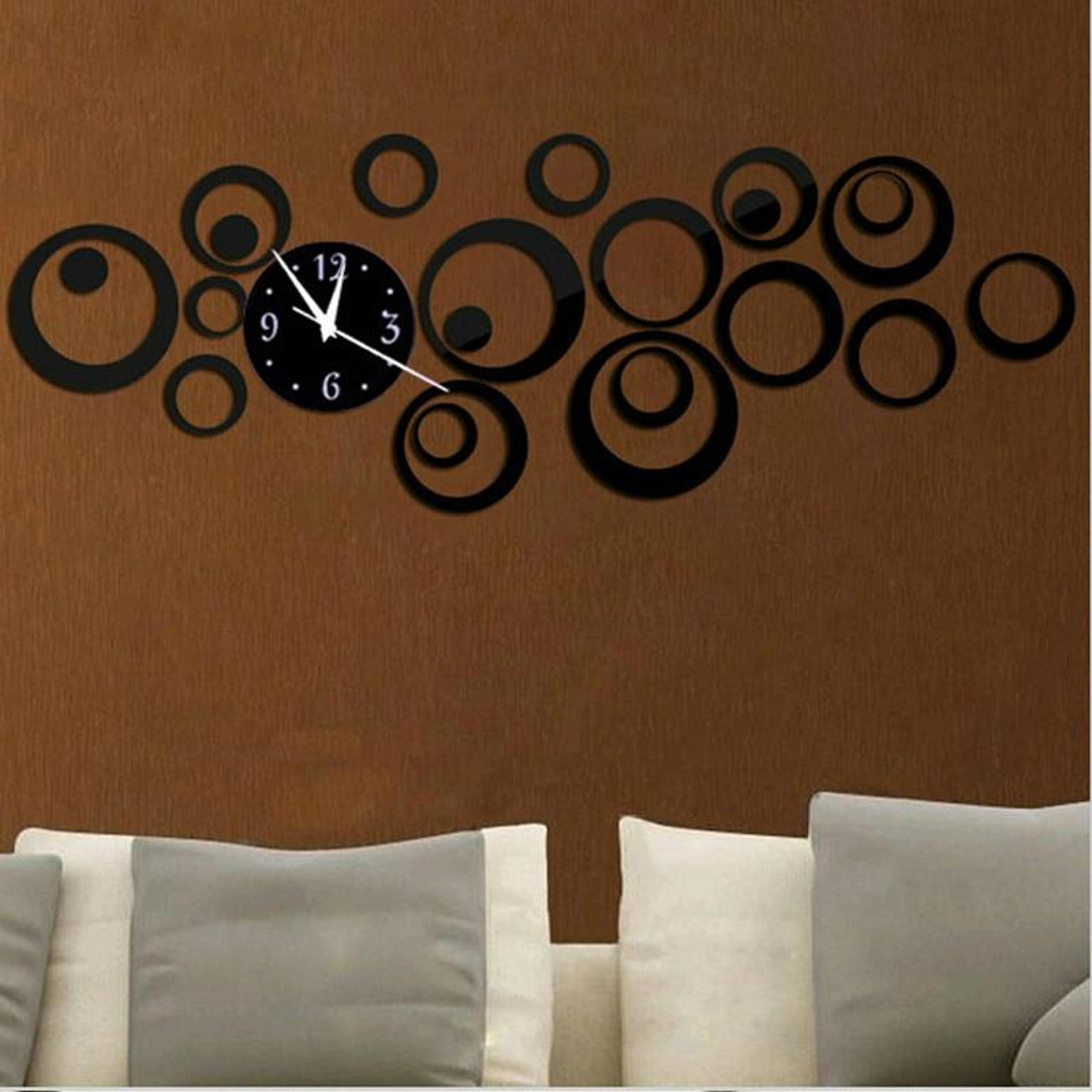 modern 3d acrylic mirror wall clock diy decorative silent quartz clock