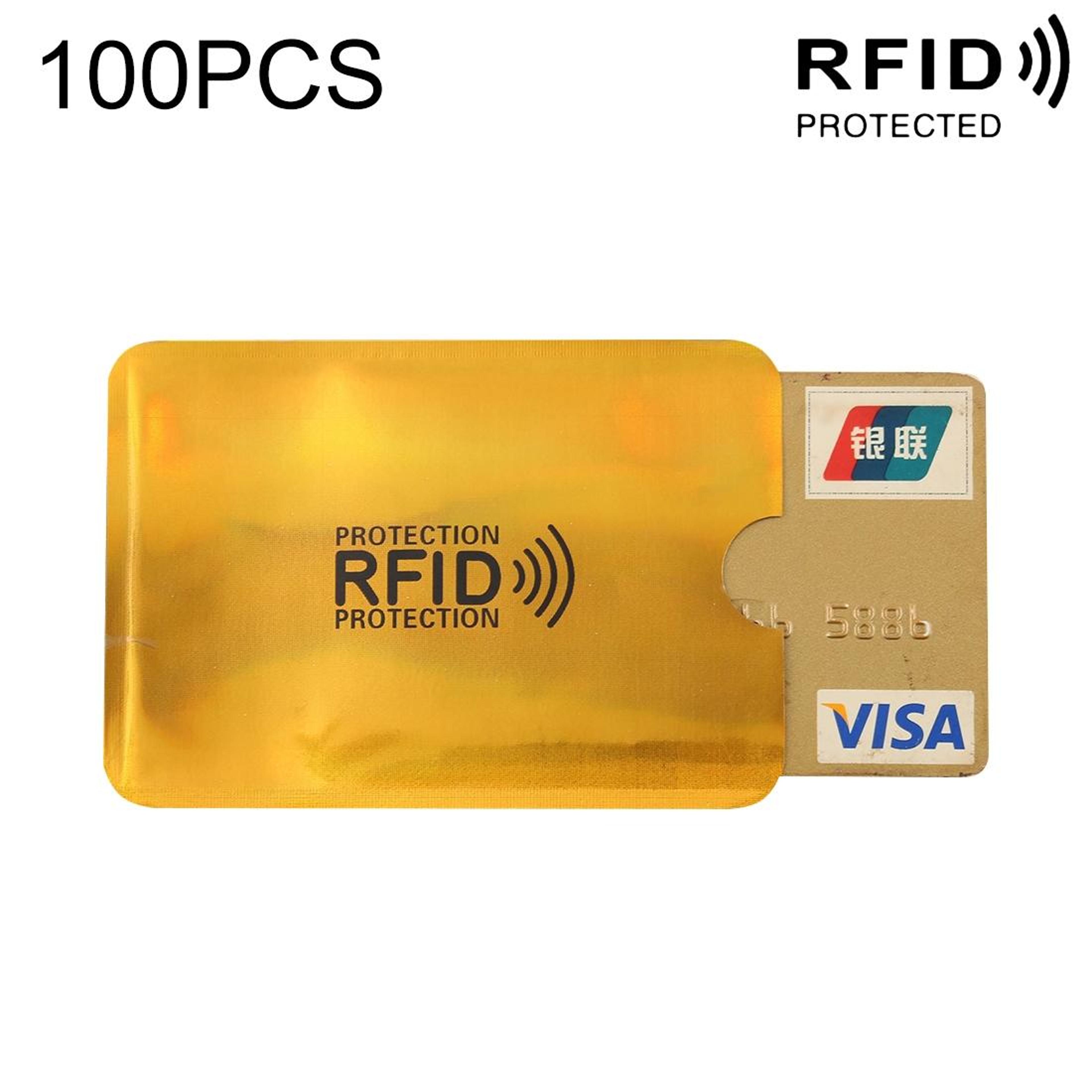 100pcs rfid blocking sleeves for credit cards and ids secure aluminum foil card protectors