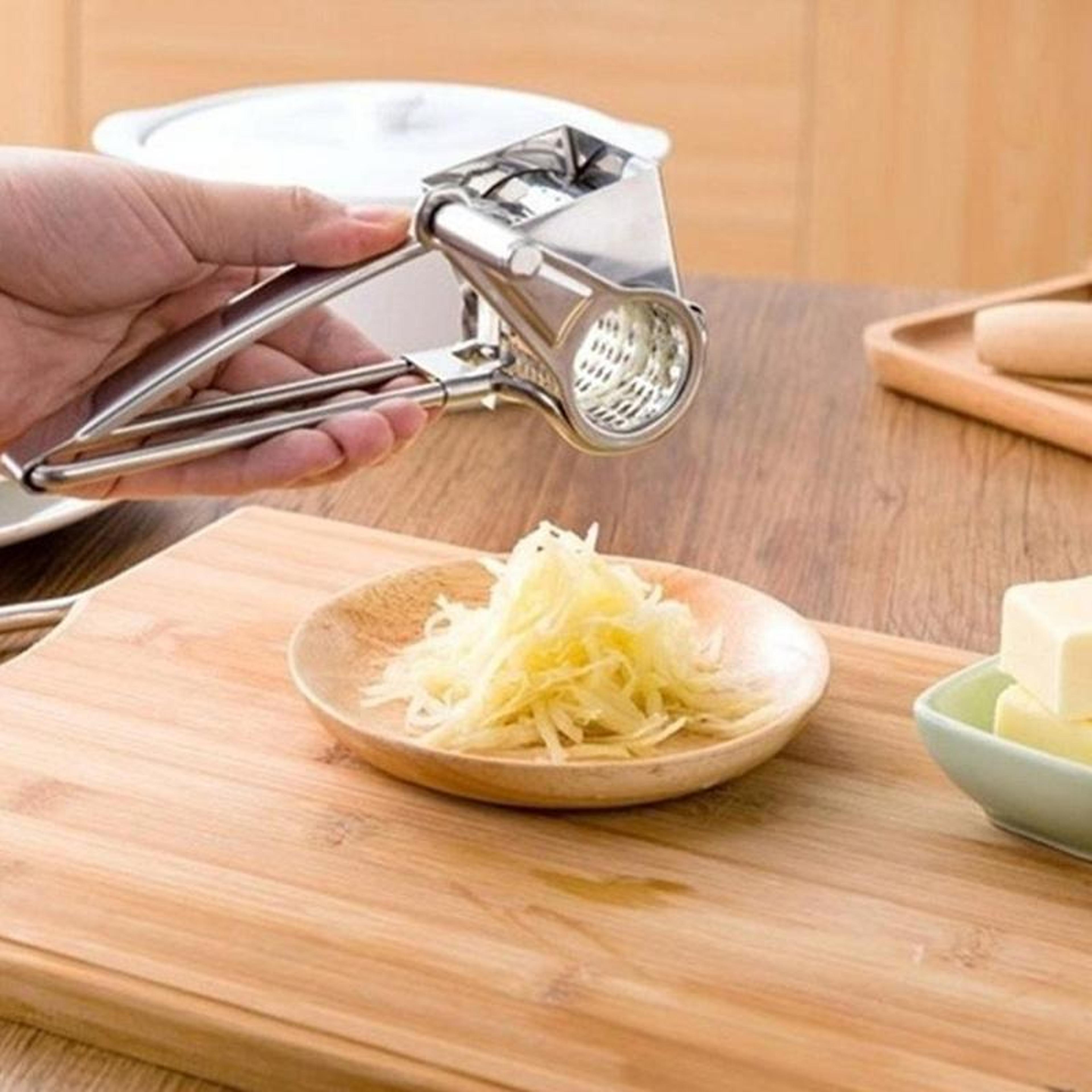 stainless steel rotary cheese grater with container hand crank cheese shredder