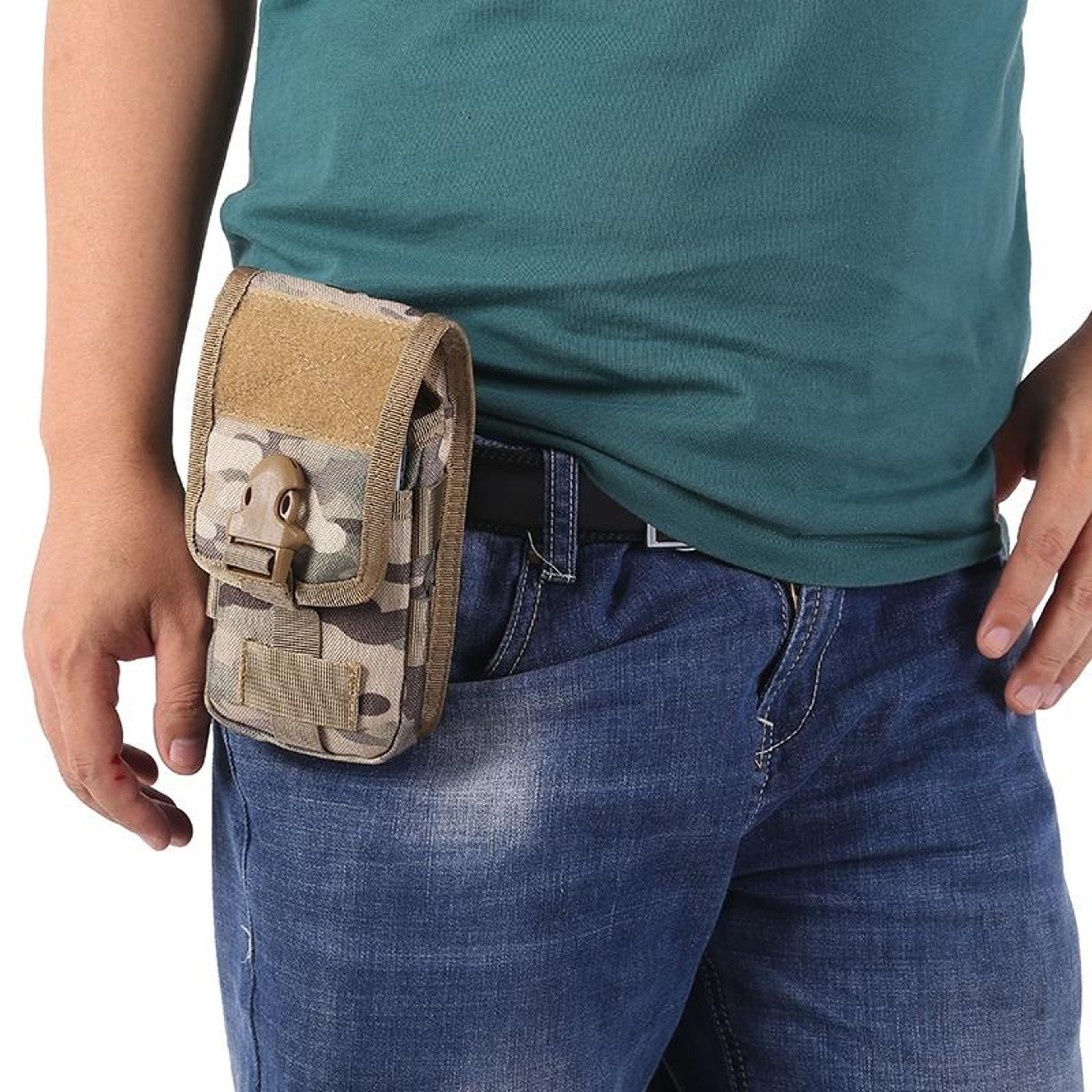 tactical molle waist bag for outdoor running & hiking phone pouch