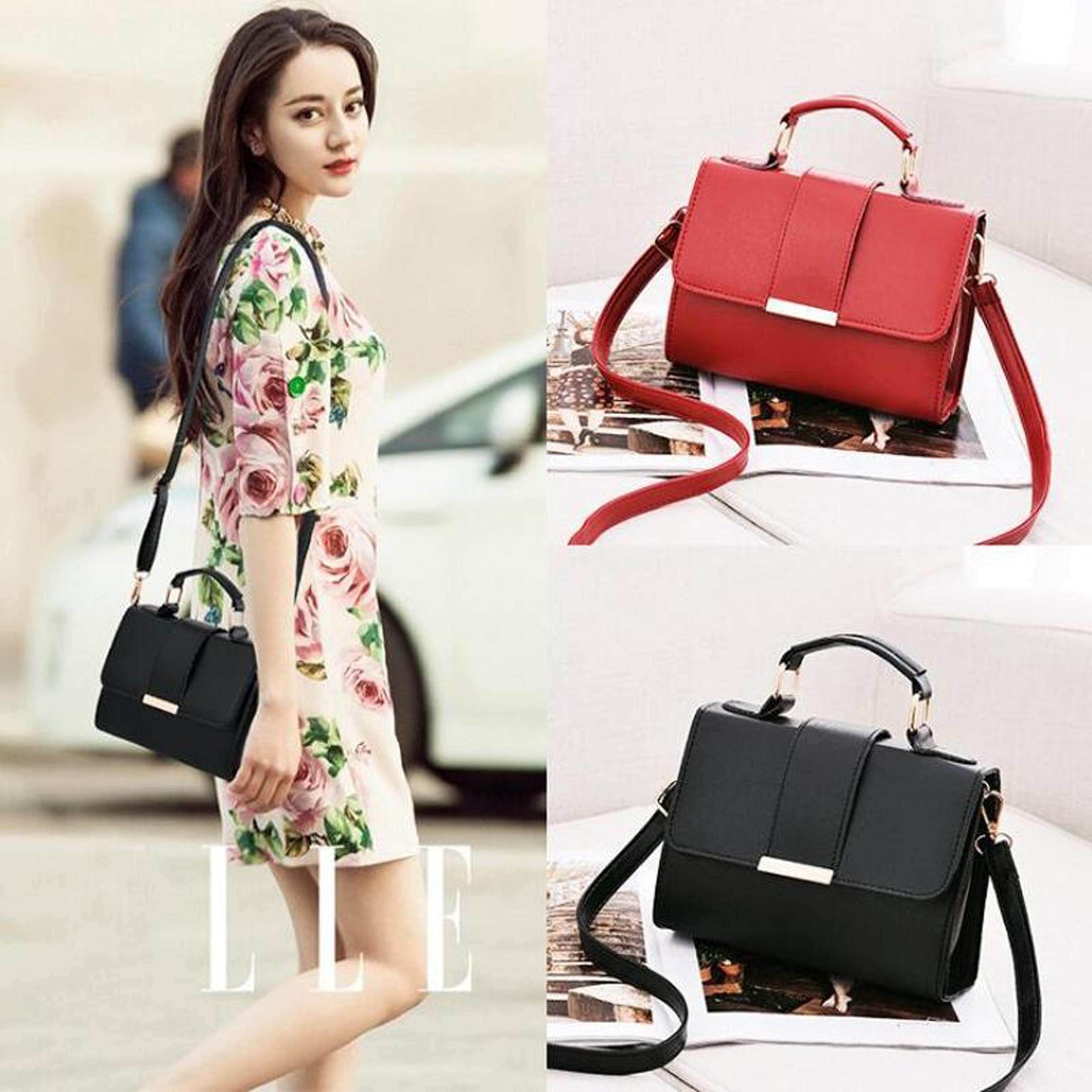 elegant pu leather crossbody shoulder bag for women with flap messenger design