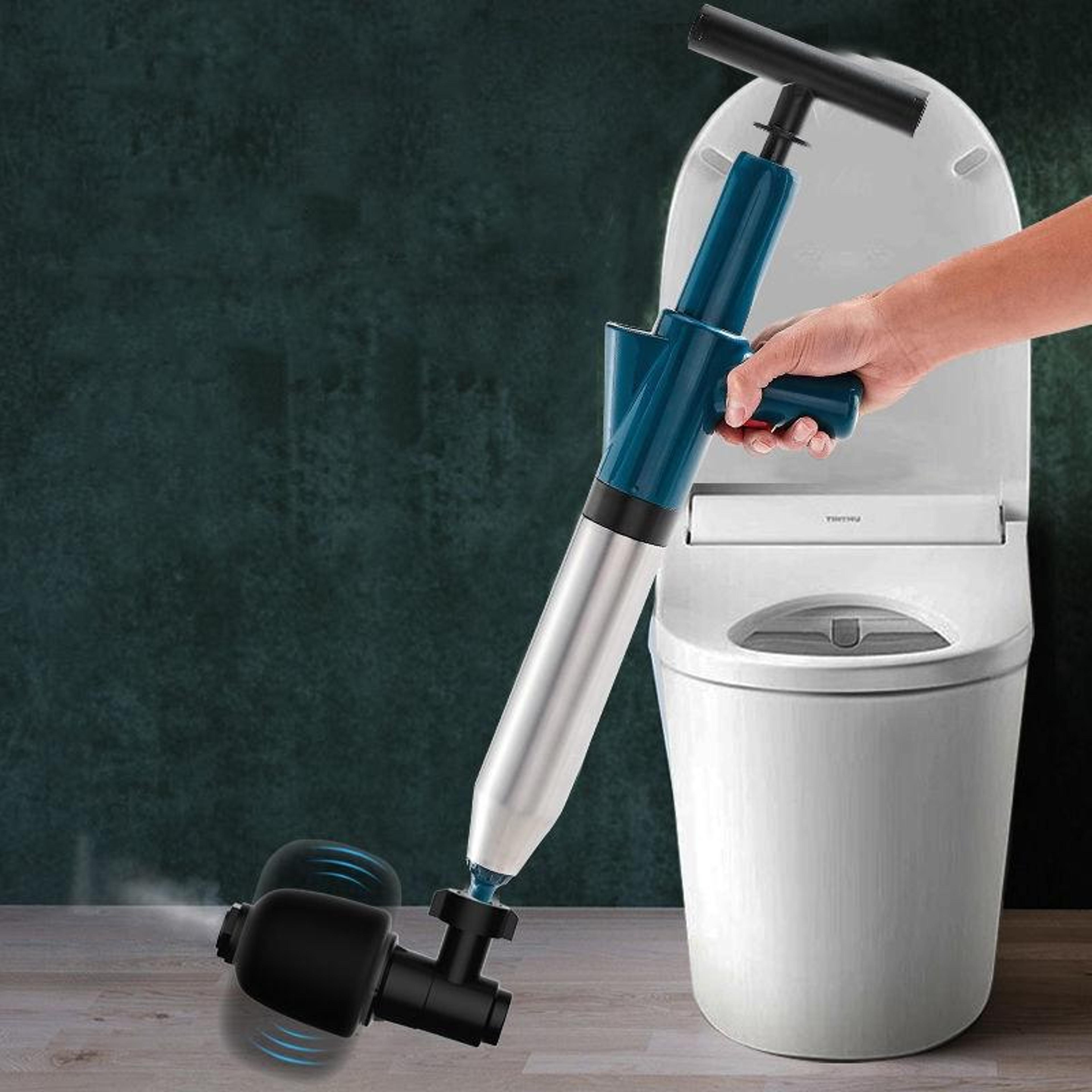 high pressure drain cleaner air blaster for toilets, sinks & sewer pipe clogs