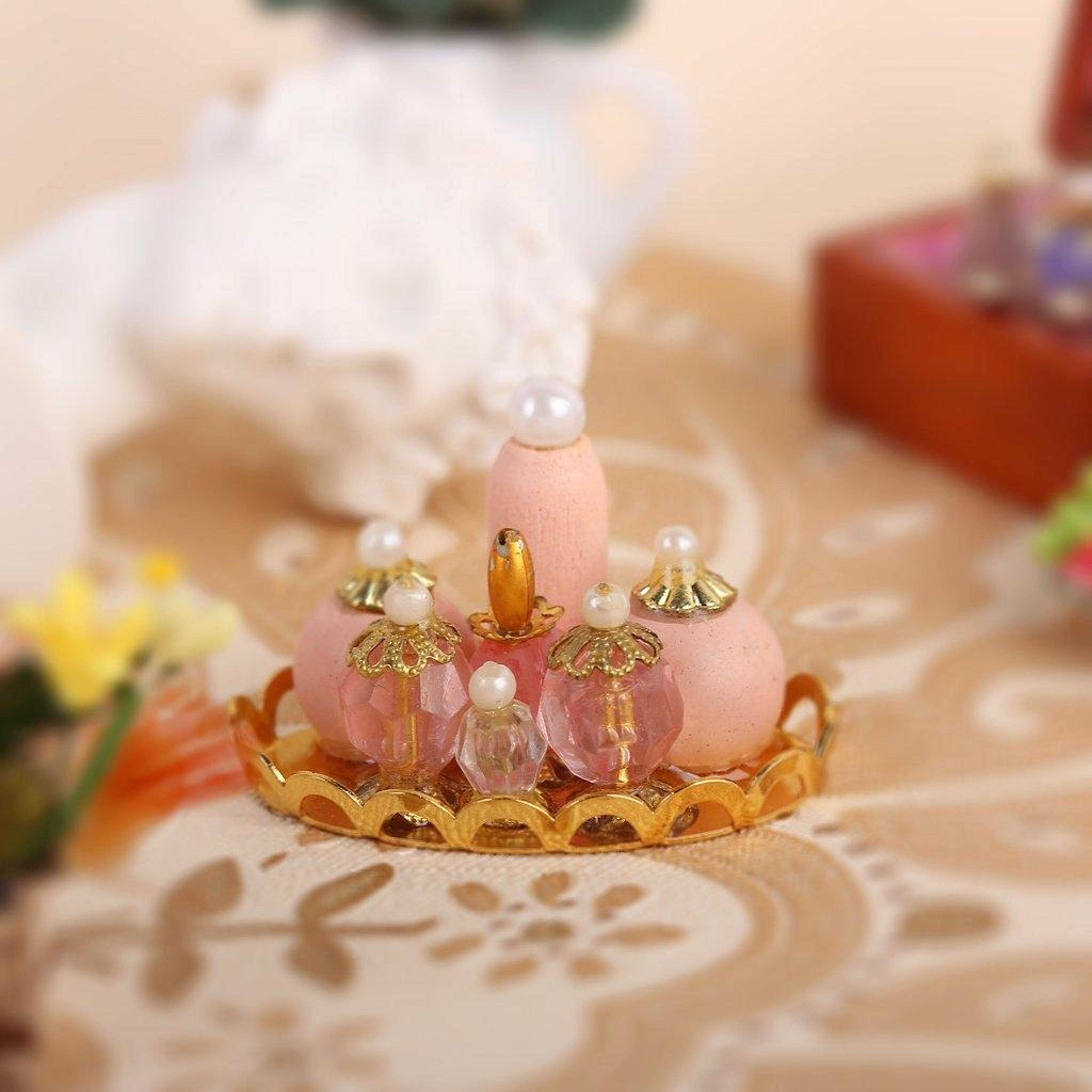 miniature vanity perfume set for dollhouse decor 3pcs scale dressing table accessories