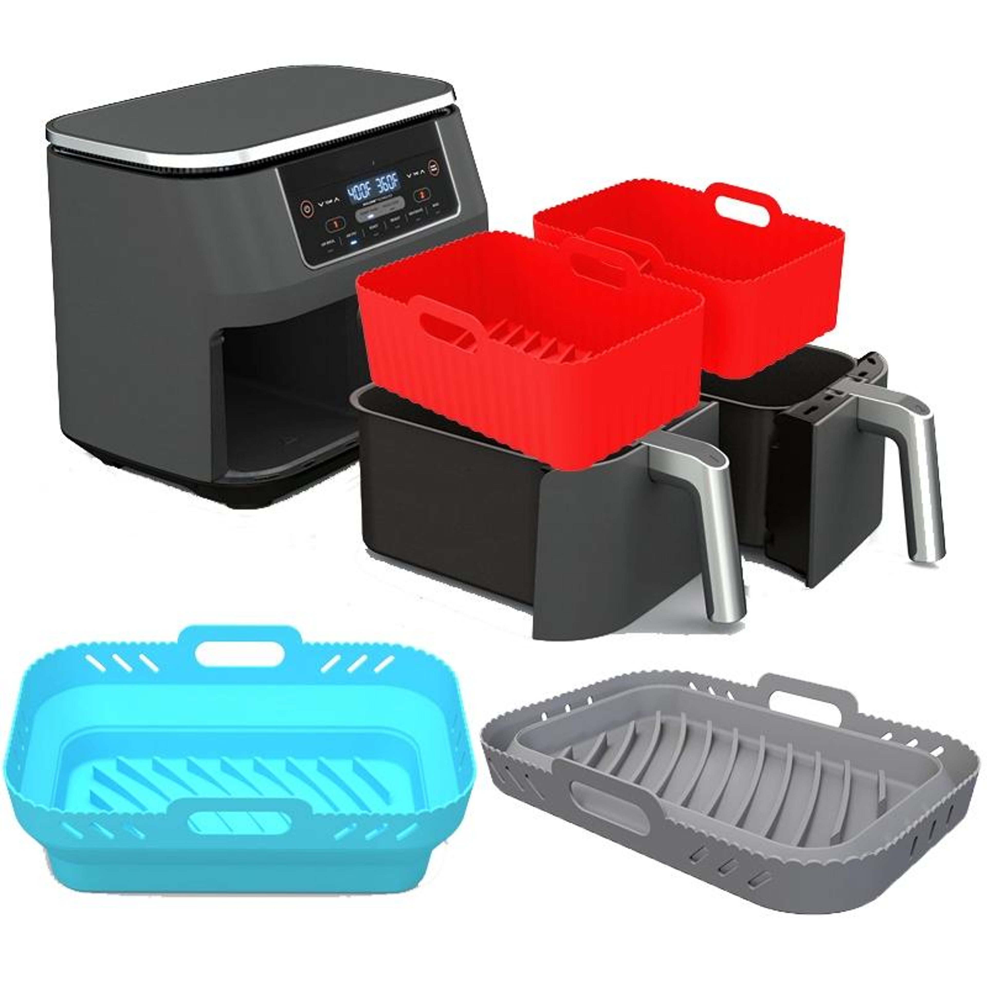 reusable air fryer silicone liner foldable non stick basket tray