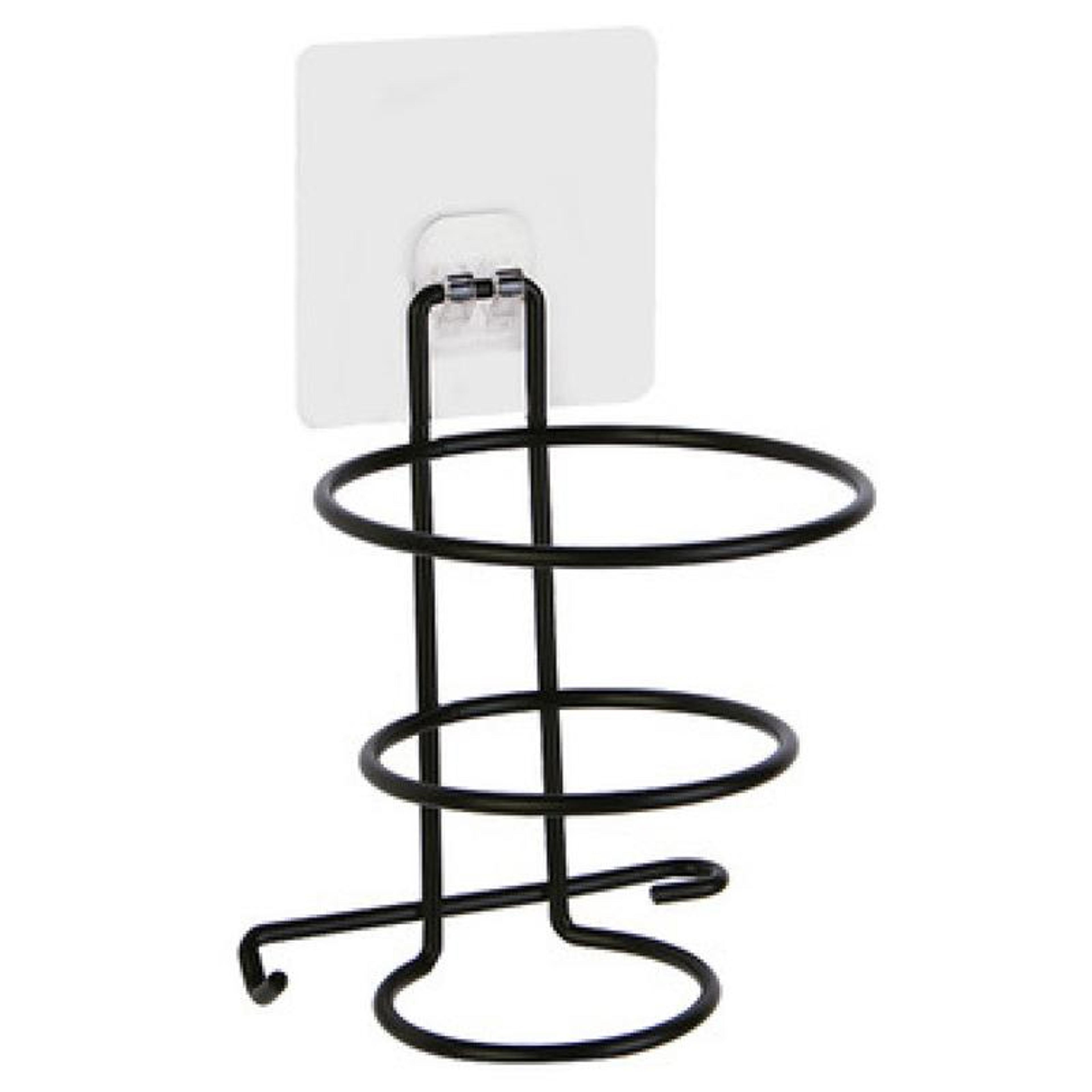 no-drill hair dryer holder wall mount bathroom organizer shelf