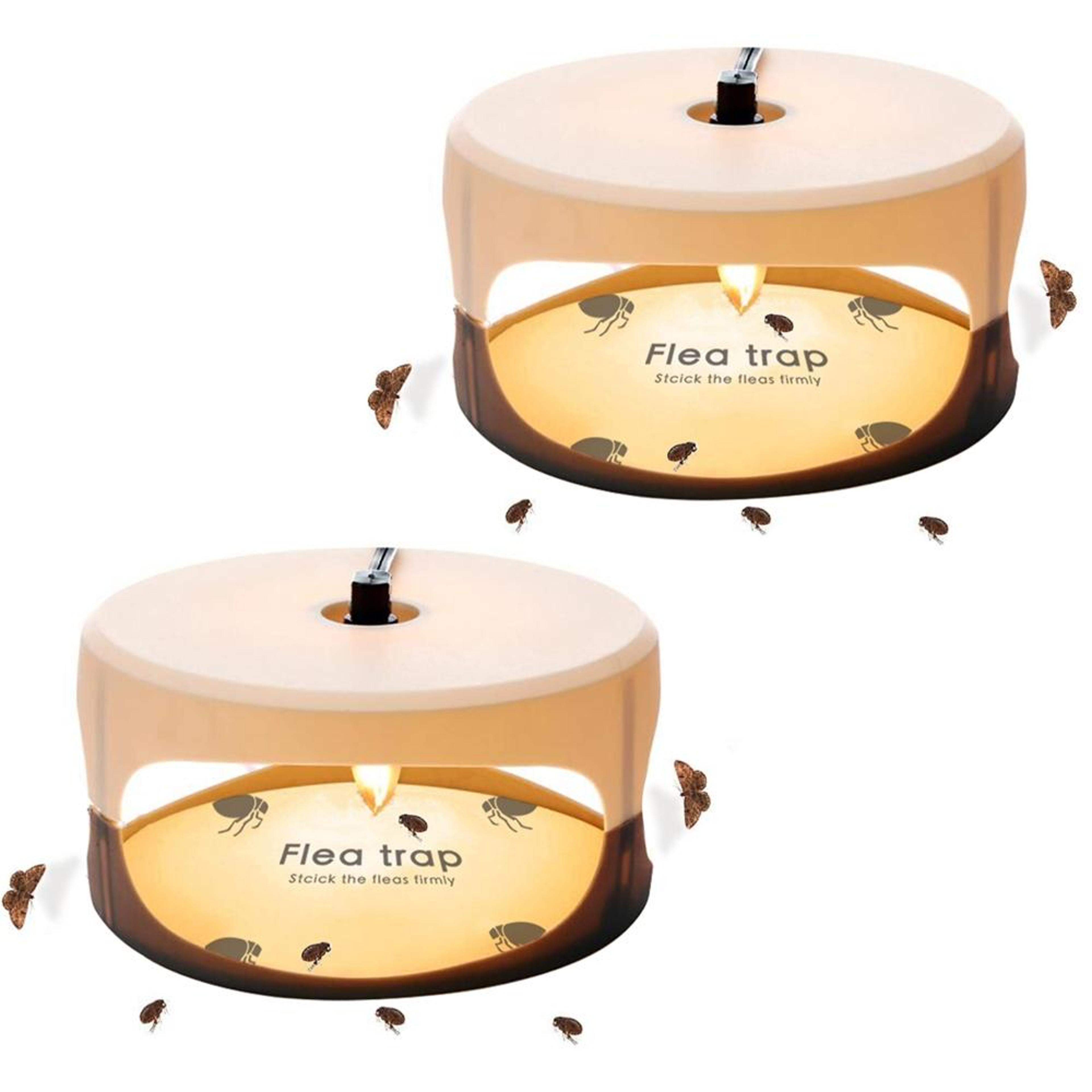 2pcs flea trap indoor pet safe sticky light trap for cats, dogs & home pest control