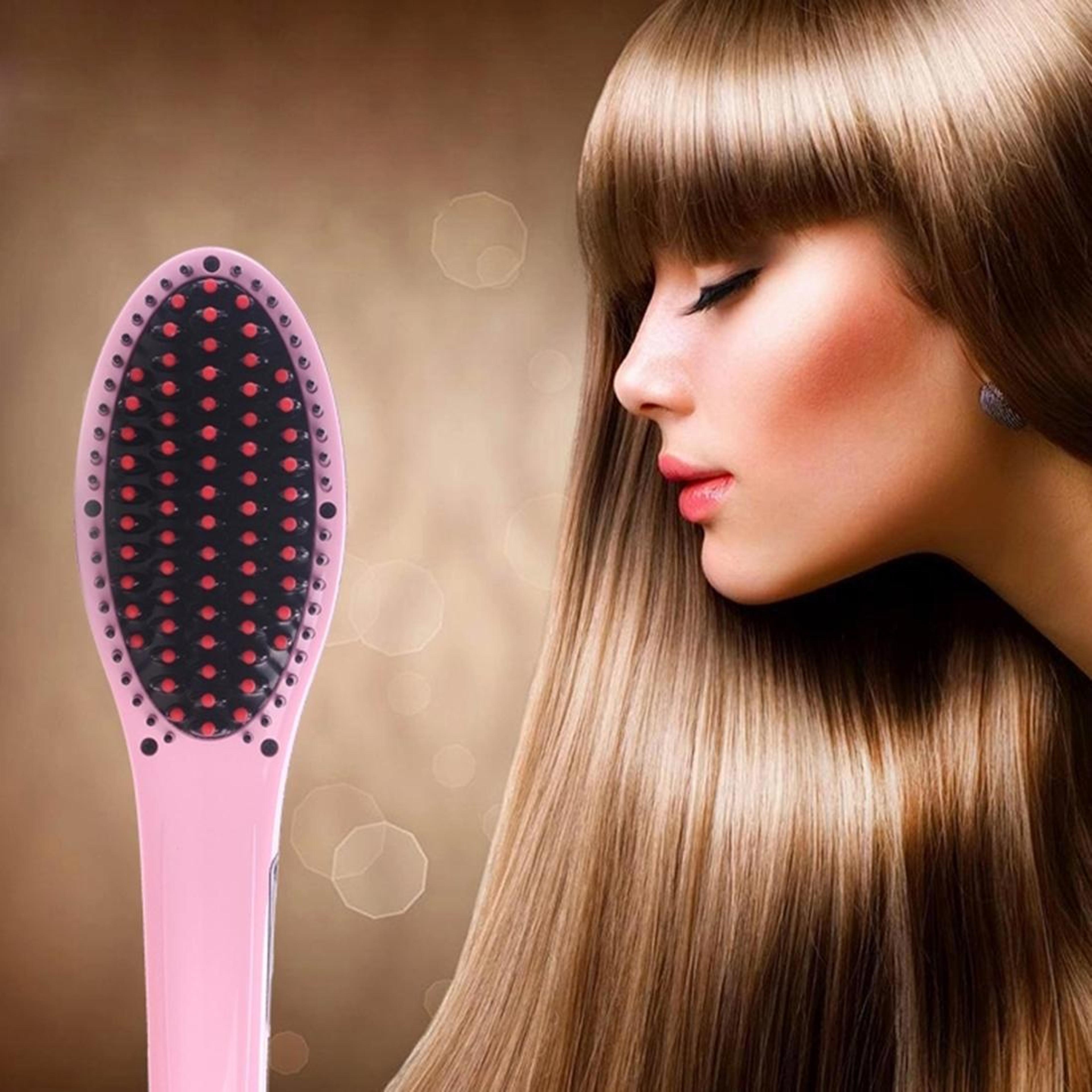 hair straightener comb with lcd heat display for fast smooth styling