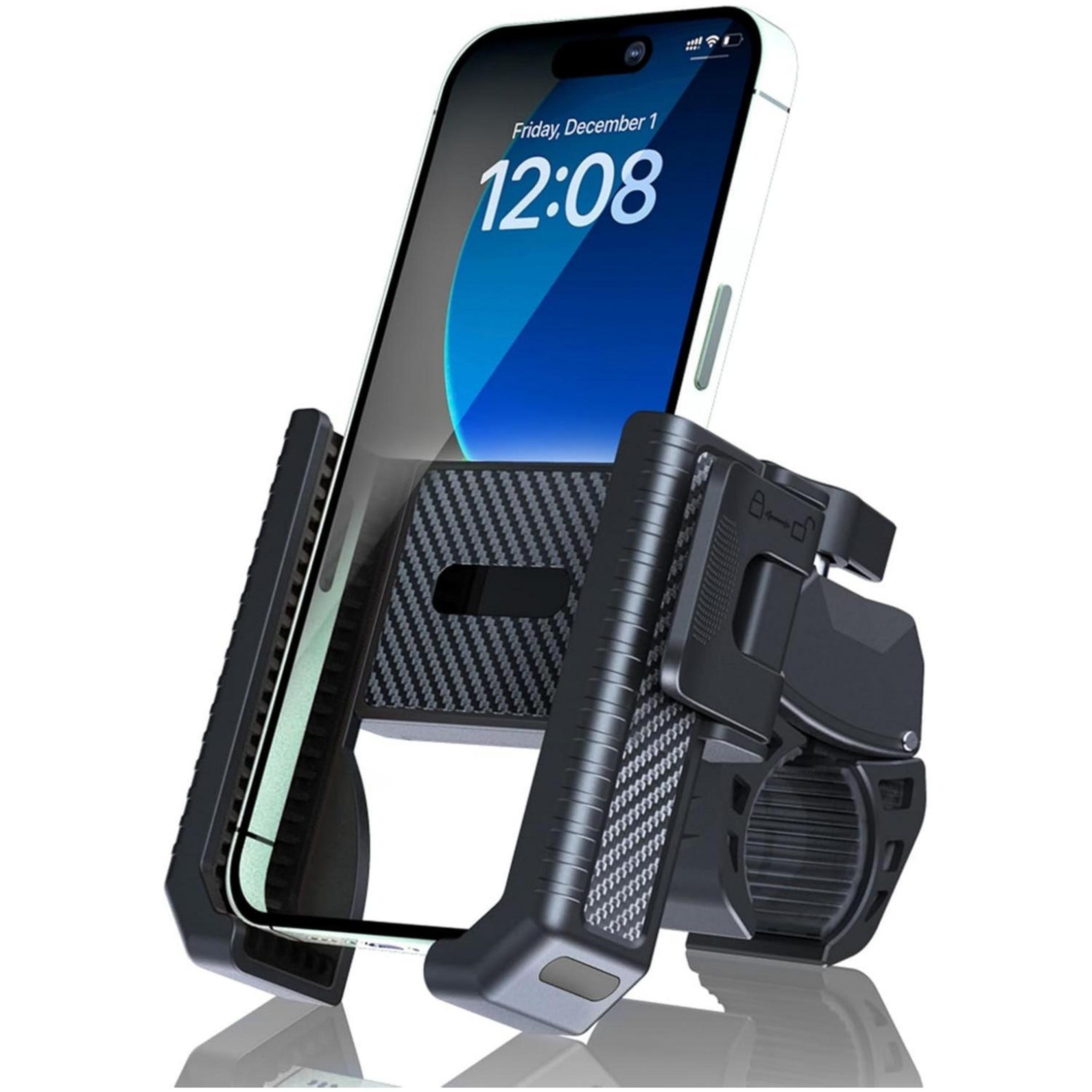 carbon fiber bike & scooter phone holder with 360° rotation for 4.7–7 inch smartphones
