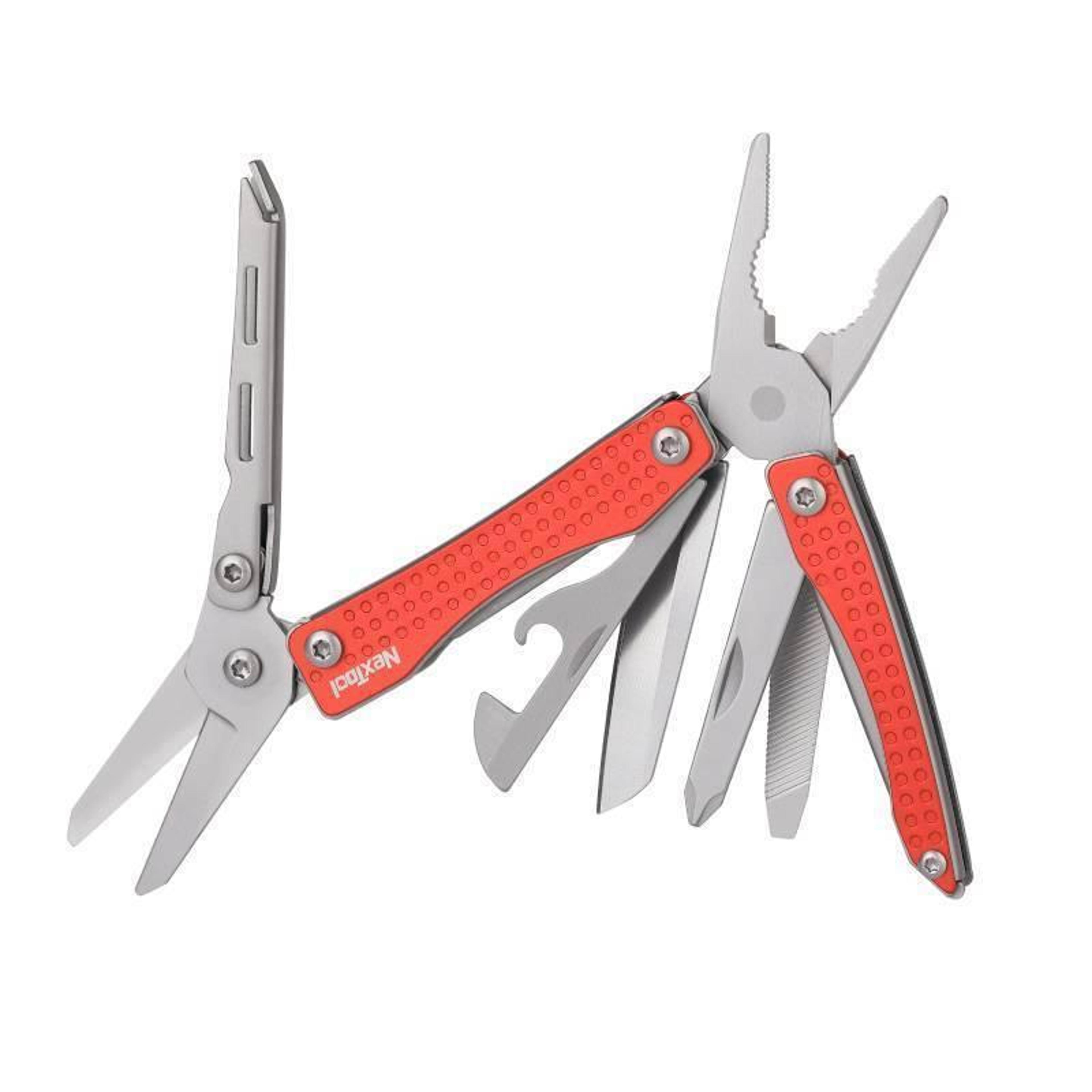 10-in-1 mini multitool pliers keychain with pocket knife & scissors for everyday carry