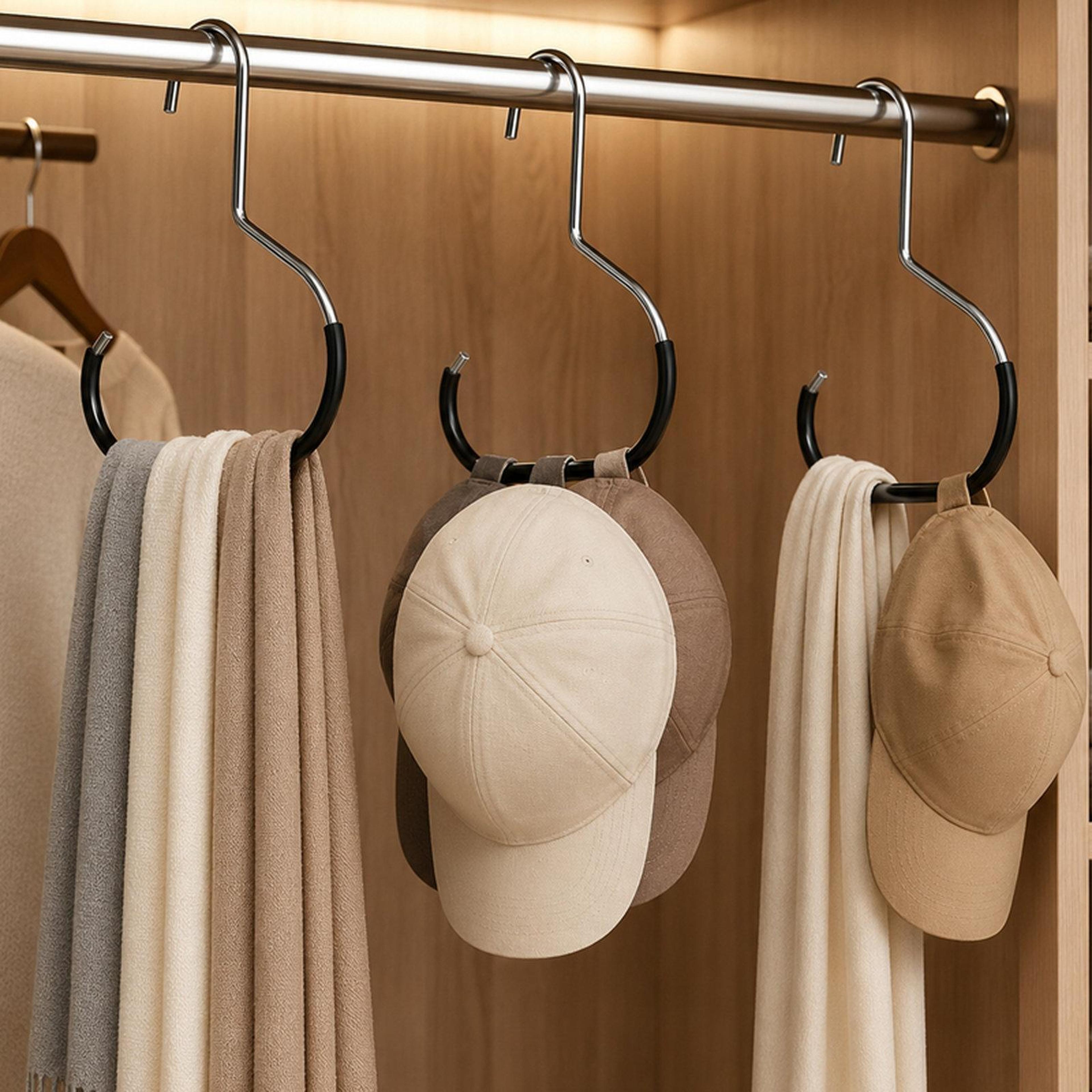 closet hat organizer hooks 3 pcs metal hat hangers for caps, scarves & accessories