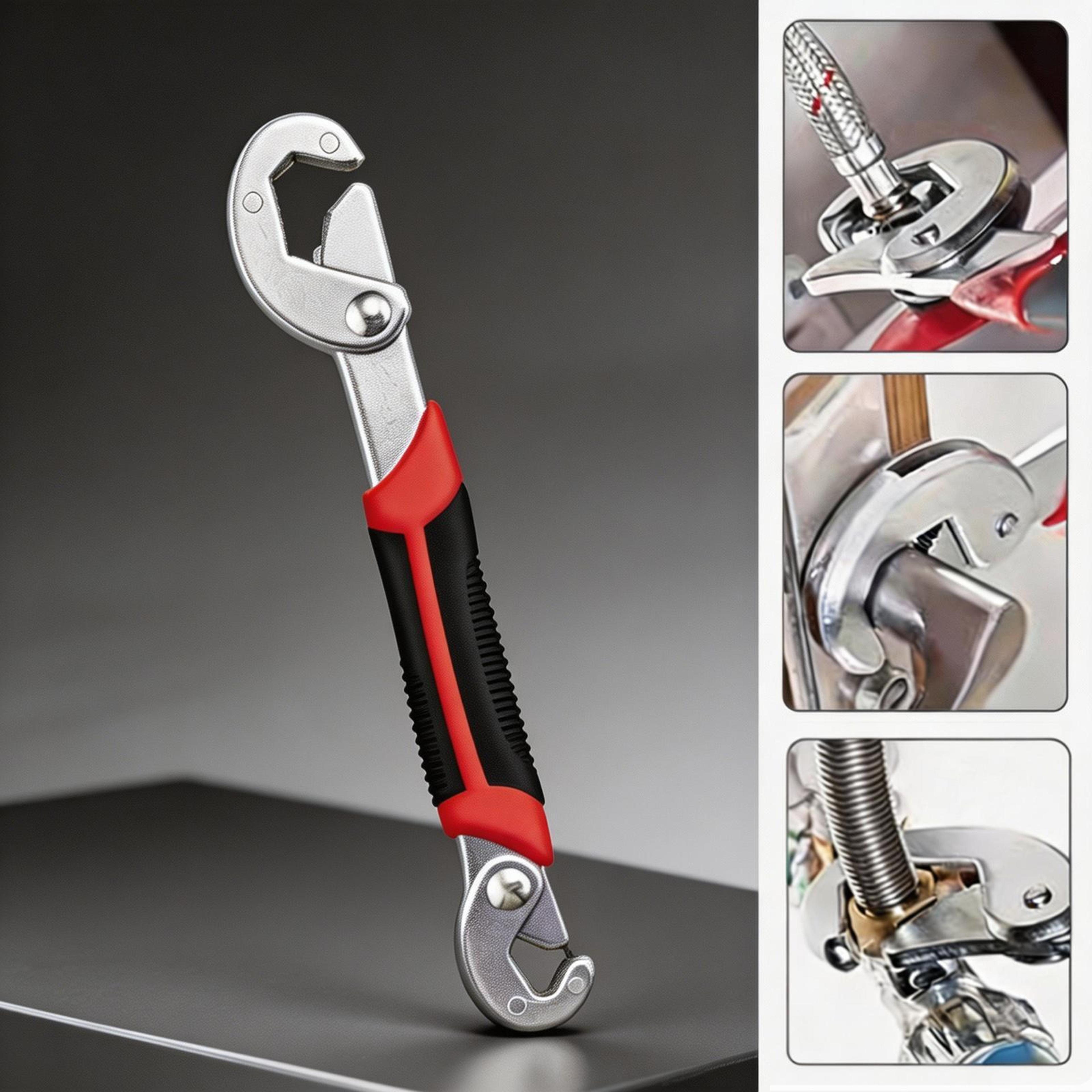 8-inch adjustable wrench multi-function quick spanner for plumbing, auto repair & damaged nuts
