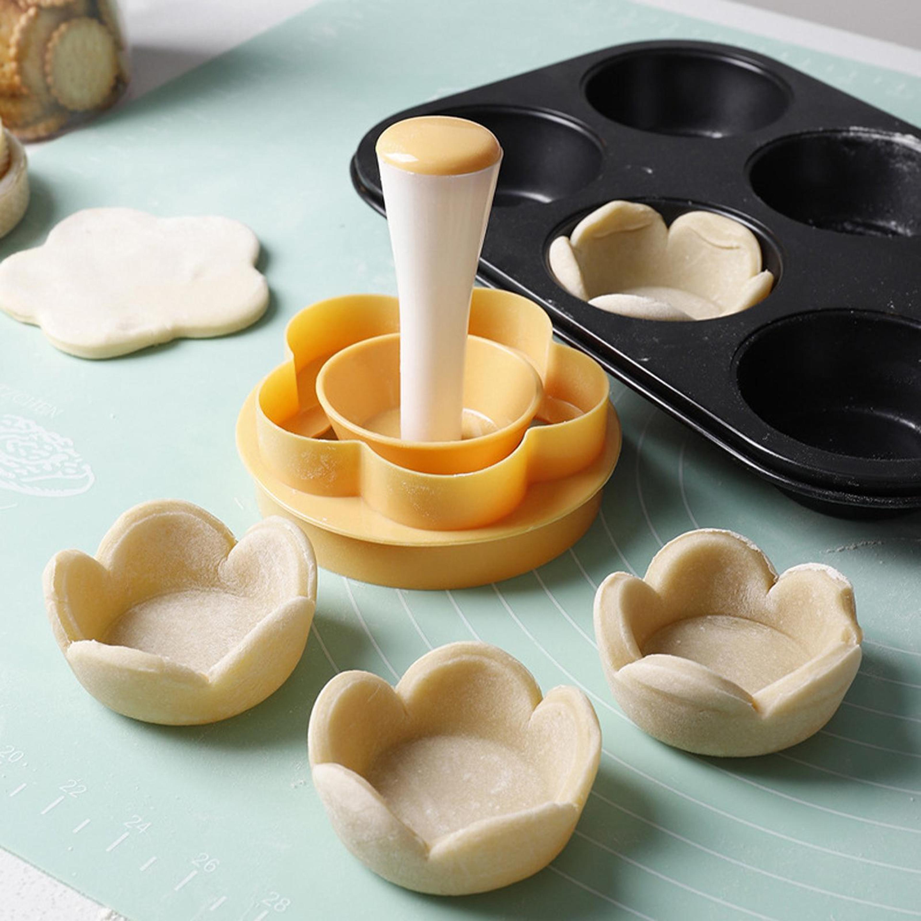 diy baking cup mold press for cookies, rice balls & mini pastry cups