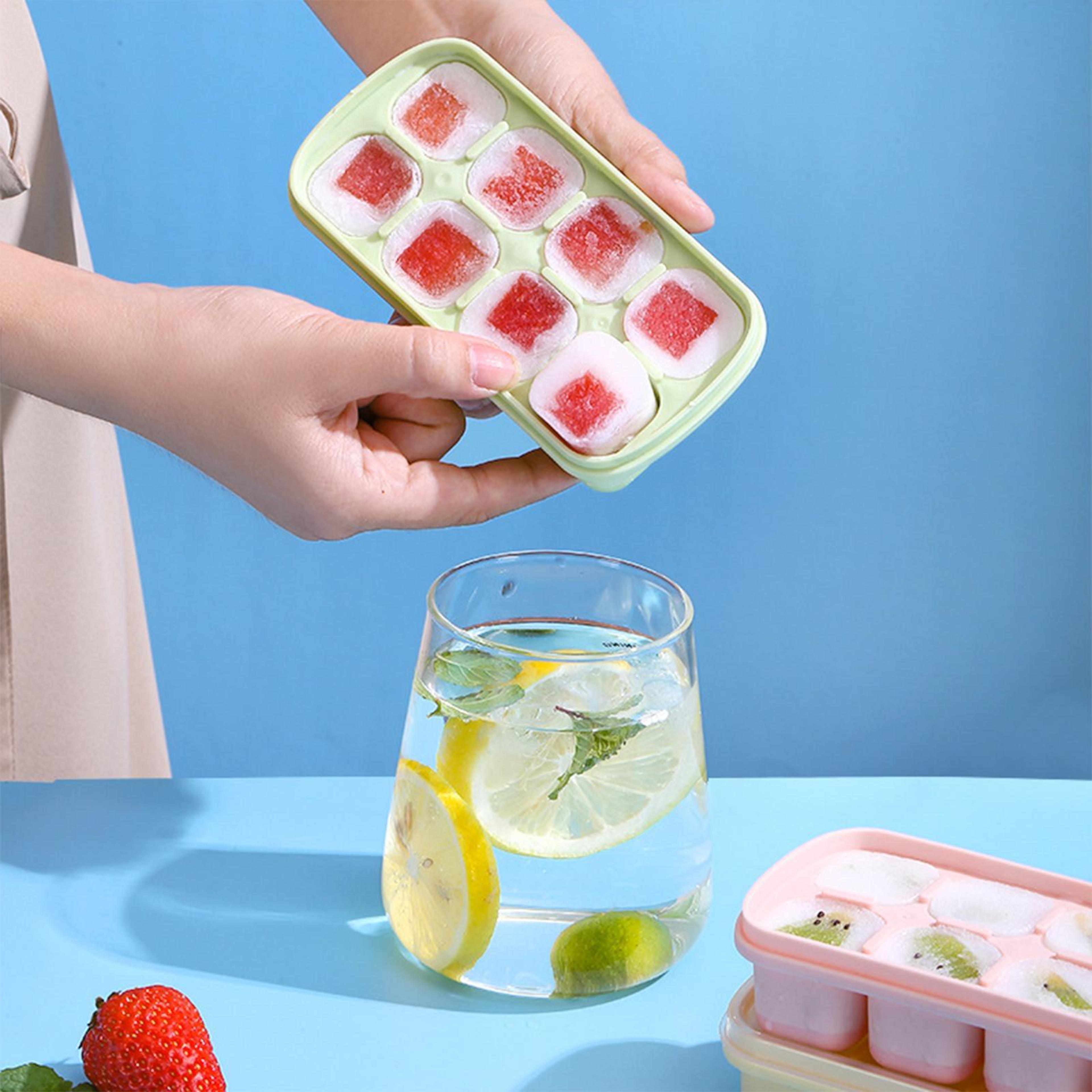 stackable ice cube tray with lid for jelly, yogurt & easy release ice cubes