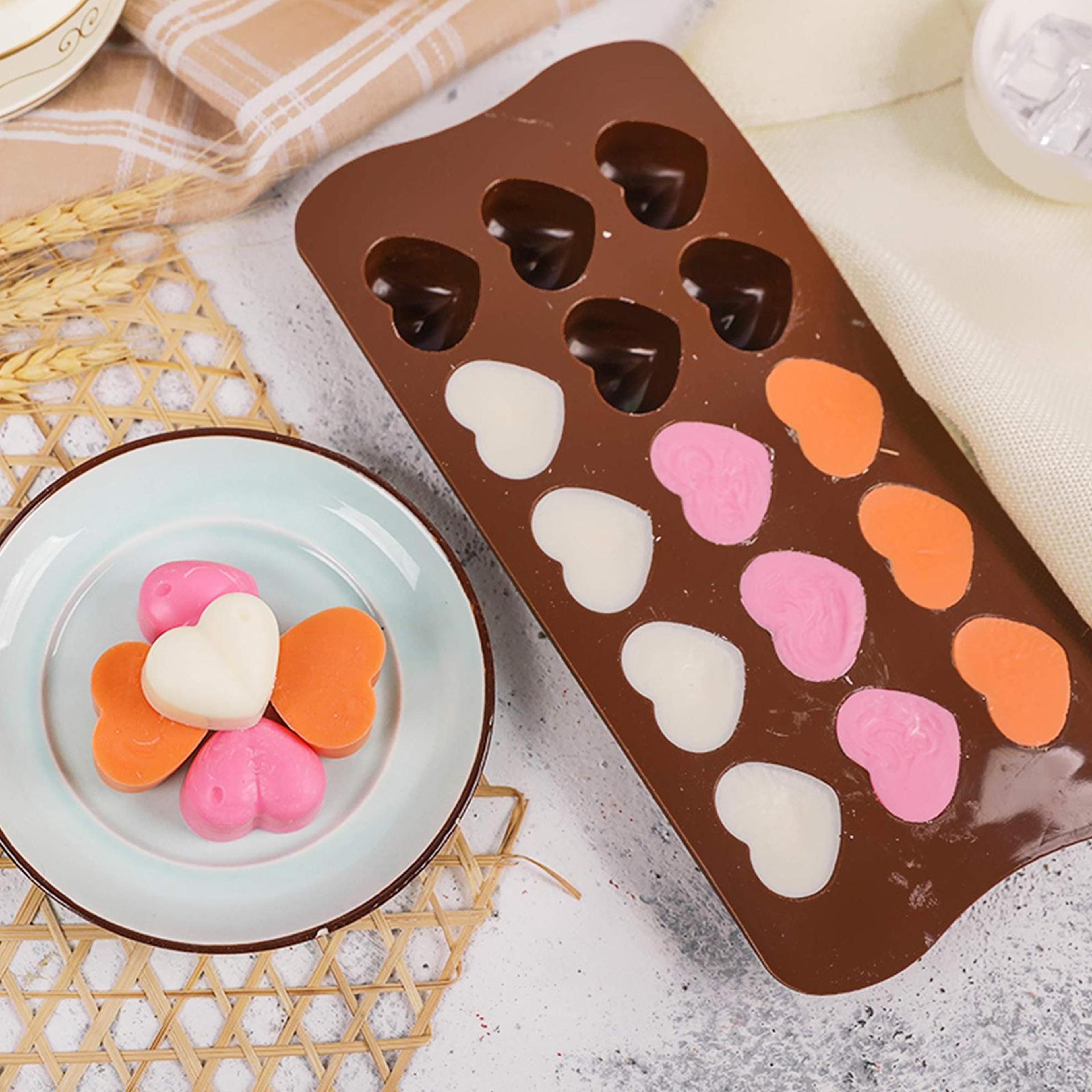 15-link silicone chocolate mold for heart-shaped candies, desserts & diy treats
