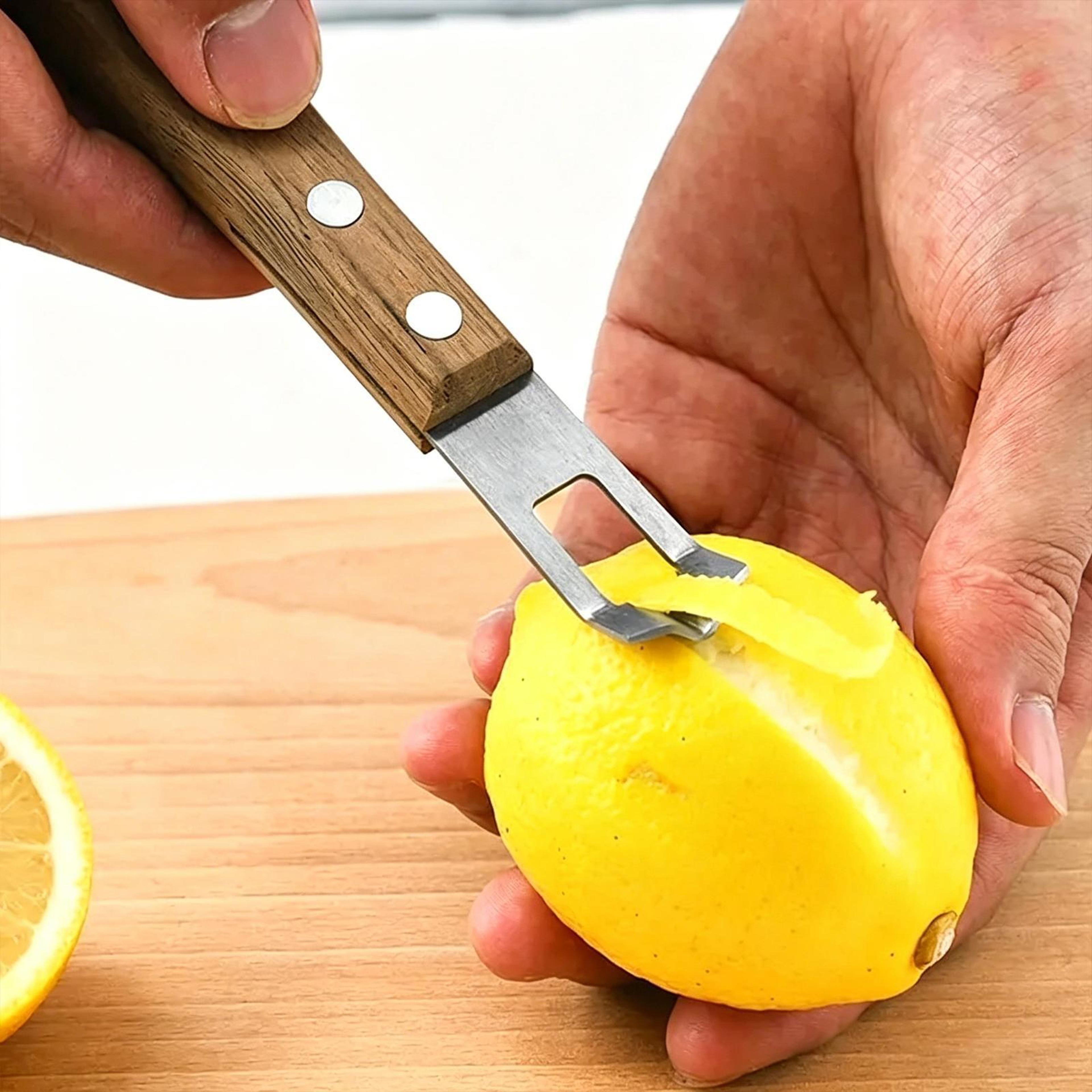 walnut handle stainless steel cheese grater & lemon zester kitchen tool