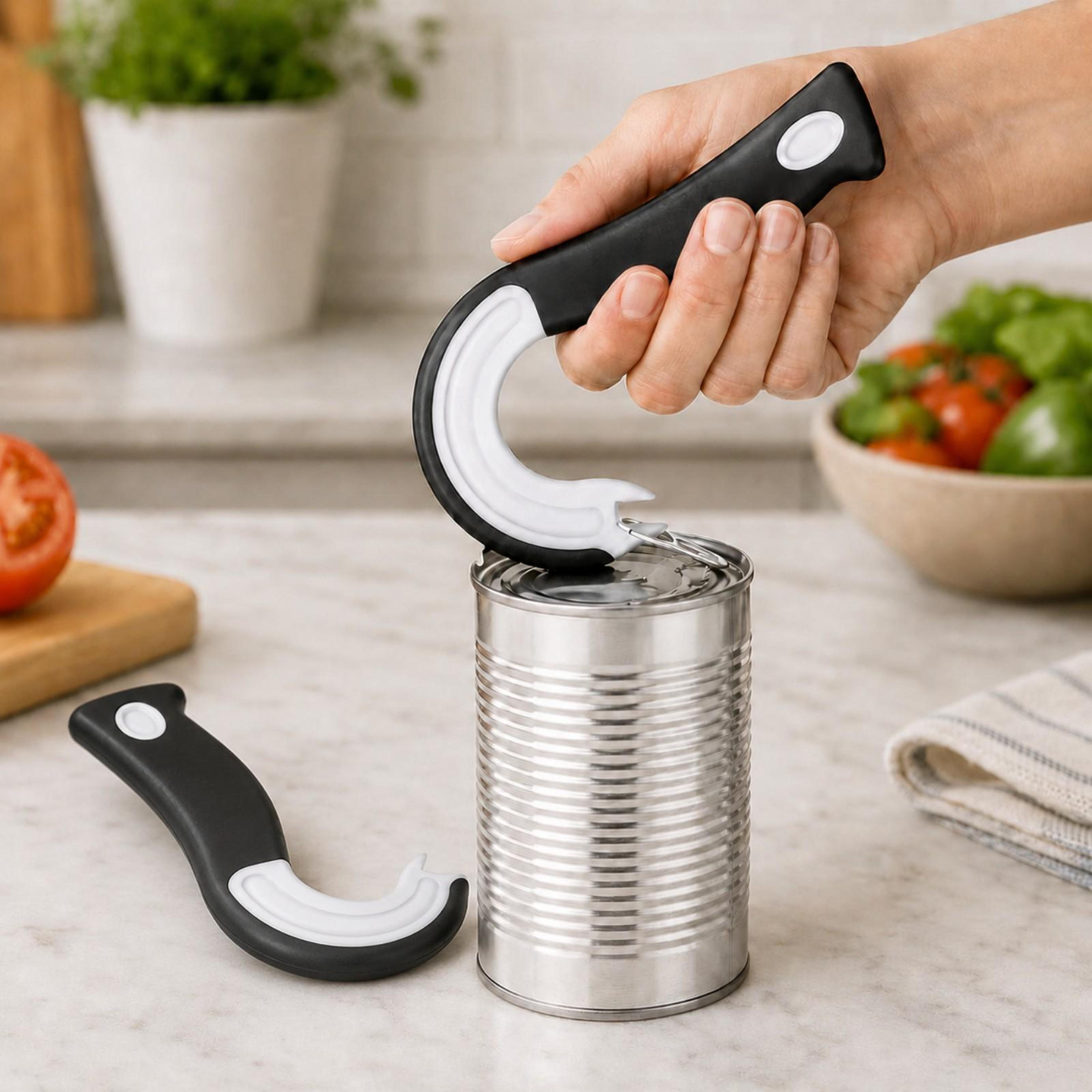 2-in-1 can & bottle opener for seniors, non-slip pull tab opener kitchen tool