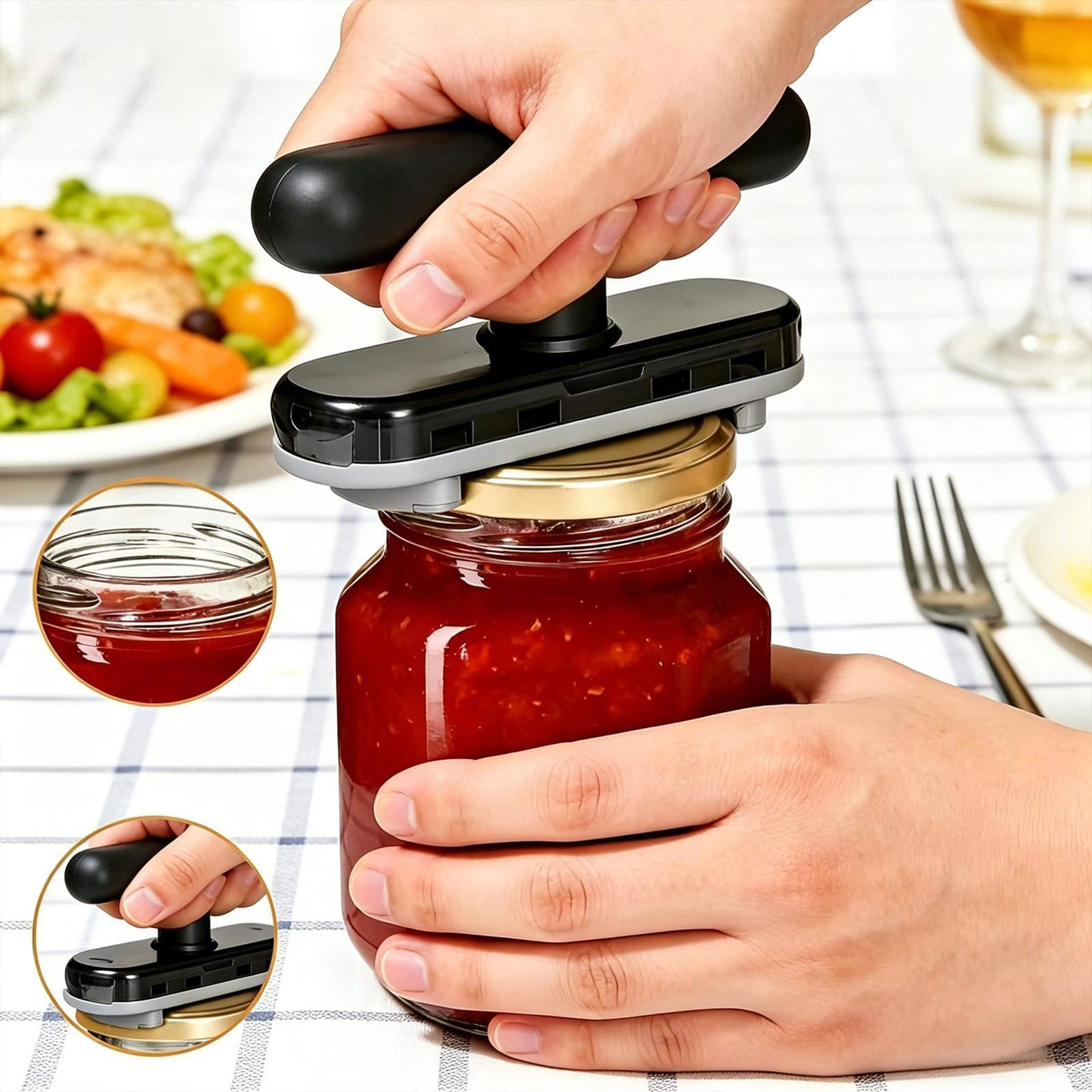 adjustable stainless steel bottle opener & jar opener for effortless lid removal