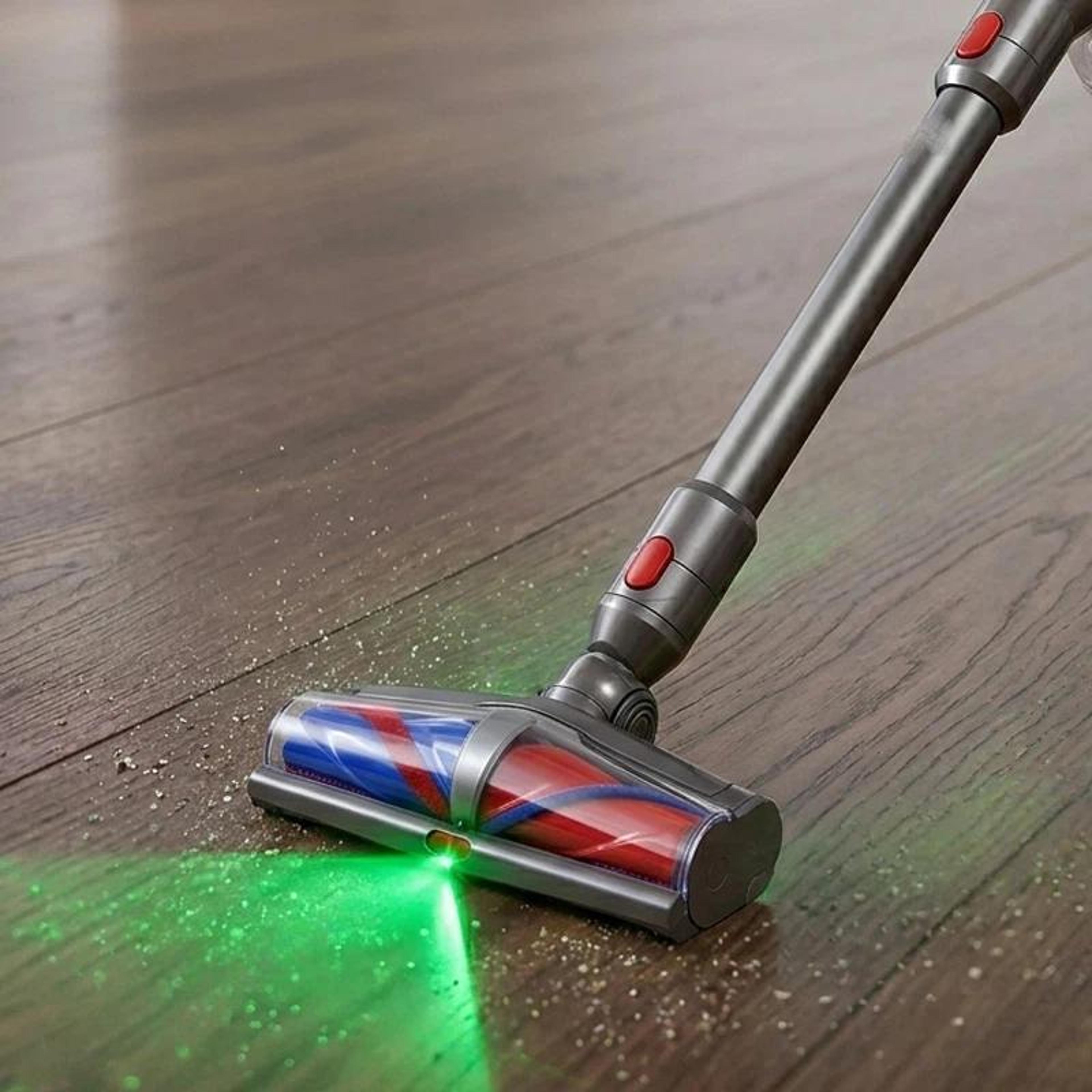 dual soft roller vacuum head with green led dust detection for dyson v7 v8 v10 v11 v15