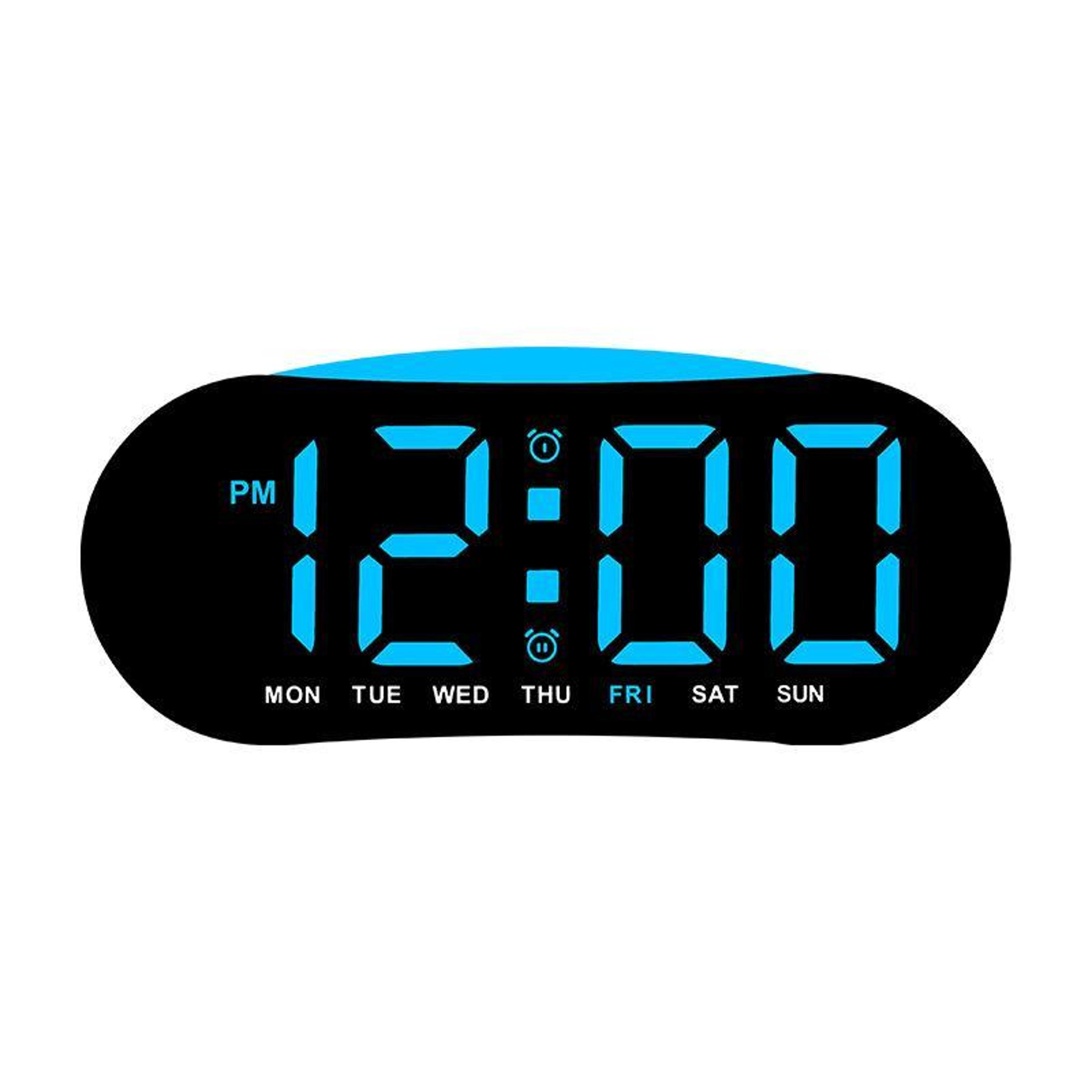 smart led digital alarm clock with night light, dual alarms, date & temperature display