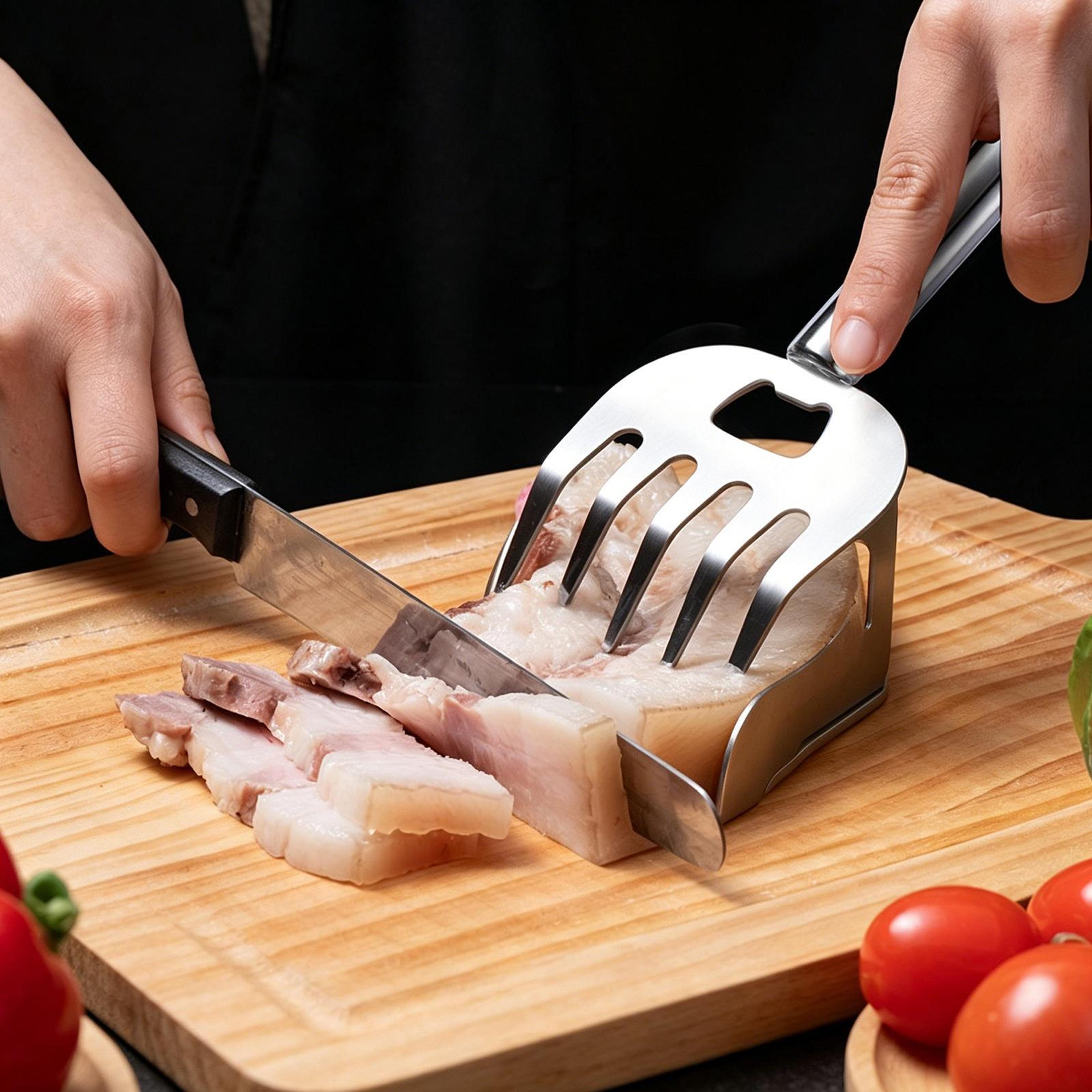 stainless steel meat shredder claws bbq bear claw hand guard for pulled pork, chicken & meal prep