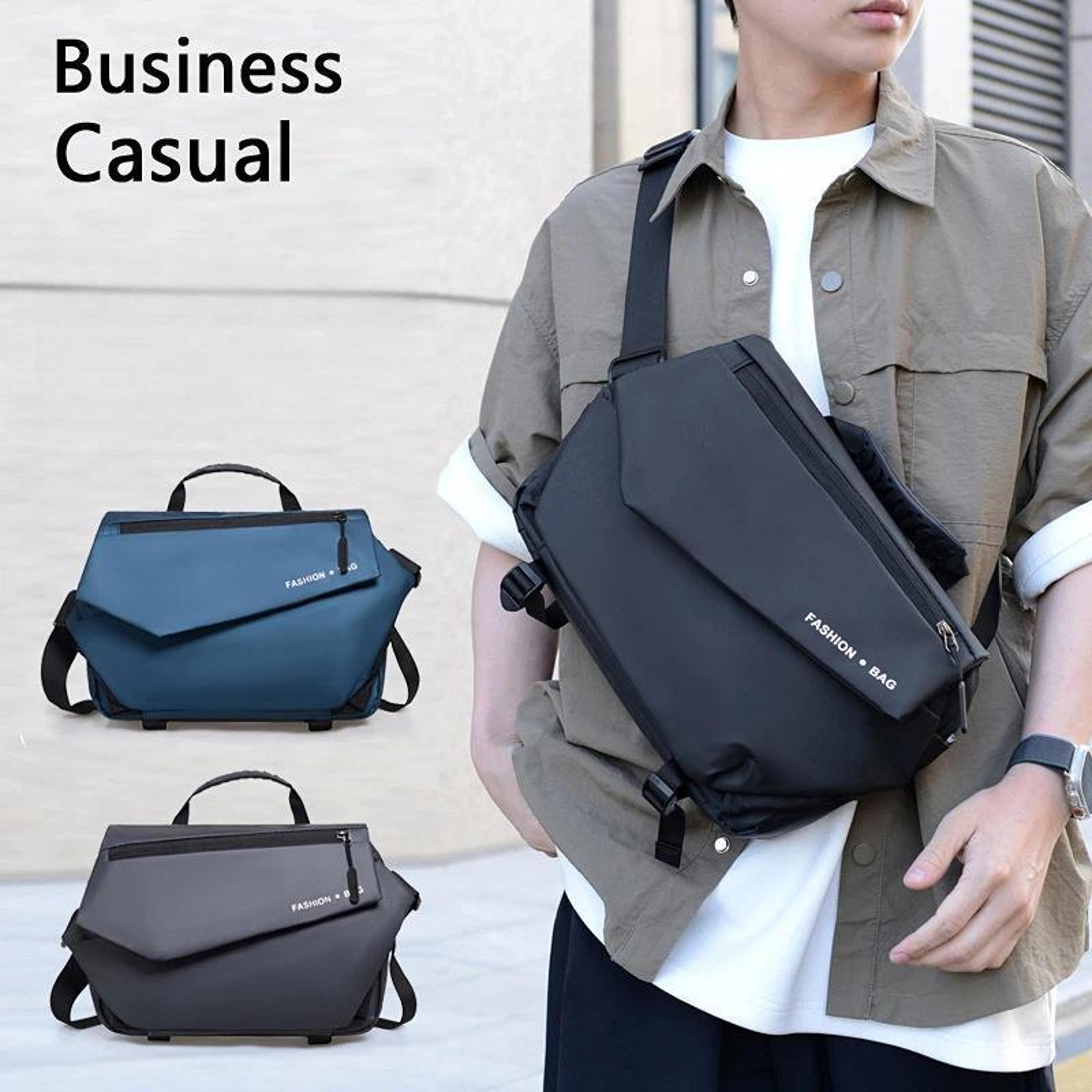 water resistant messenger bag for men large capacity crossbody briefcase with luggage strap