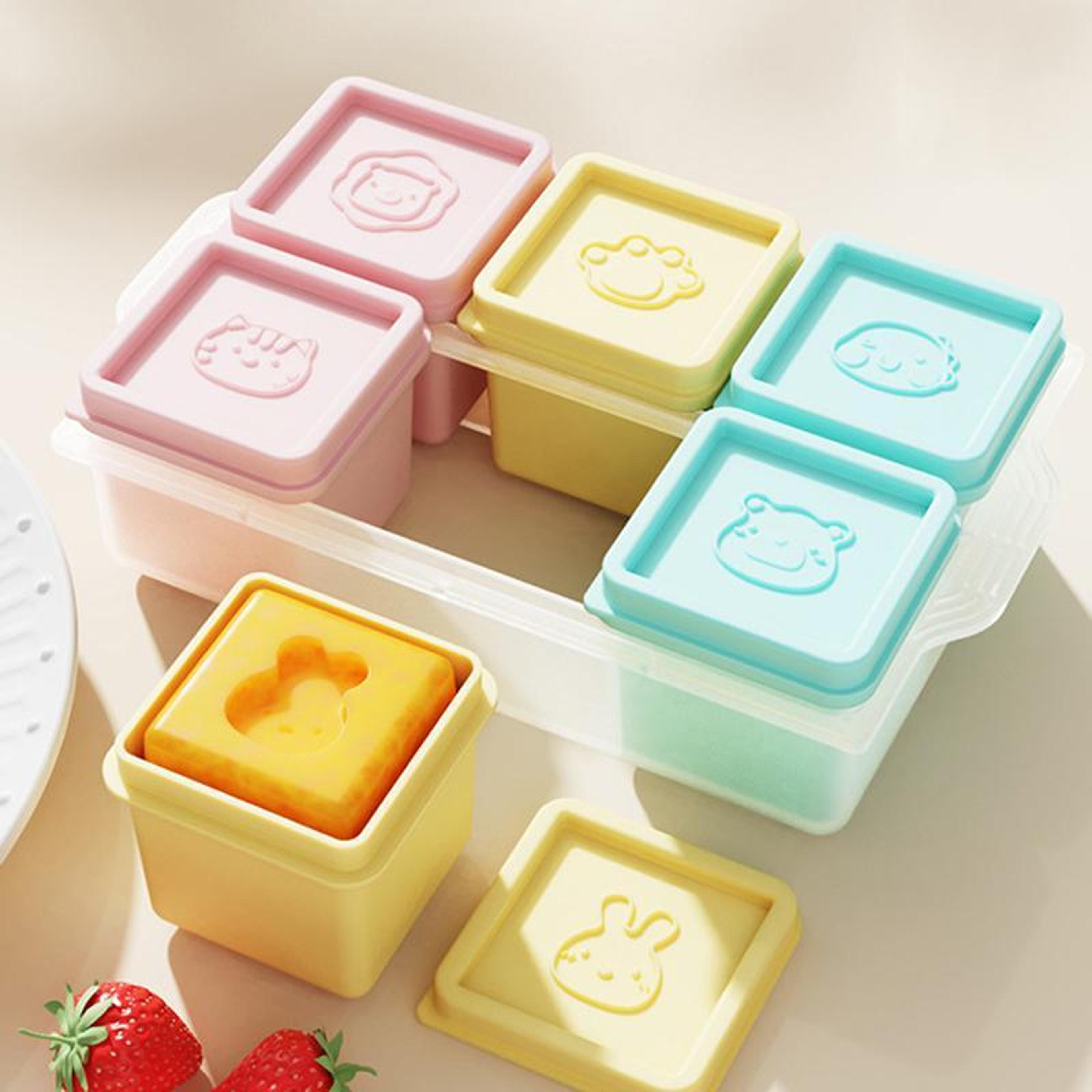 silicone baby food freezer tray with lids 6 x 4oz baby food storage containers