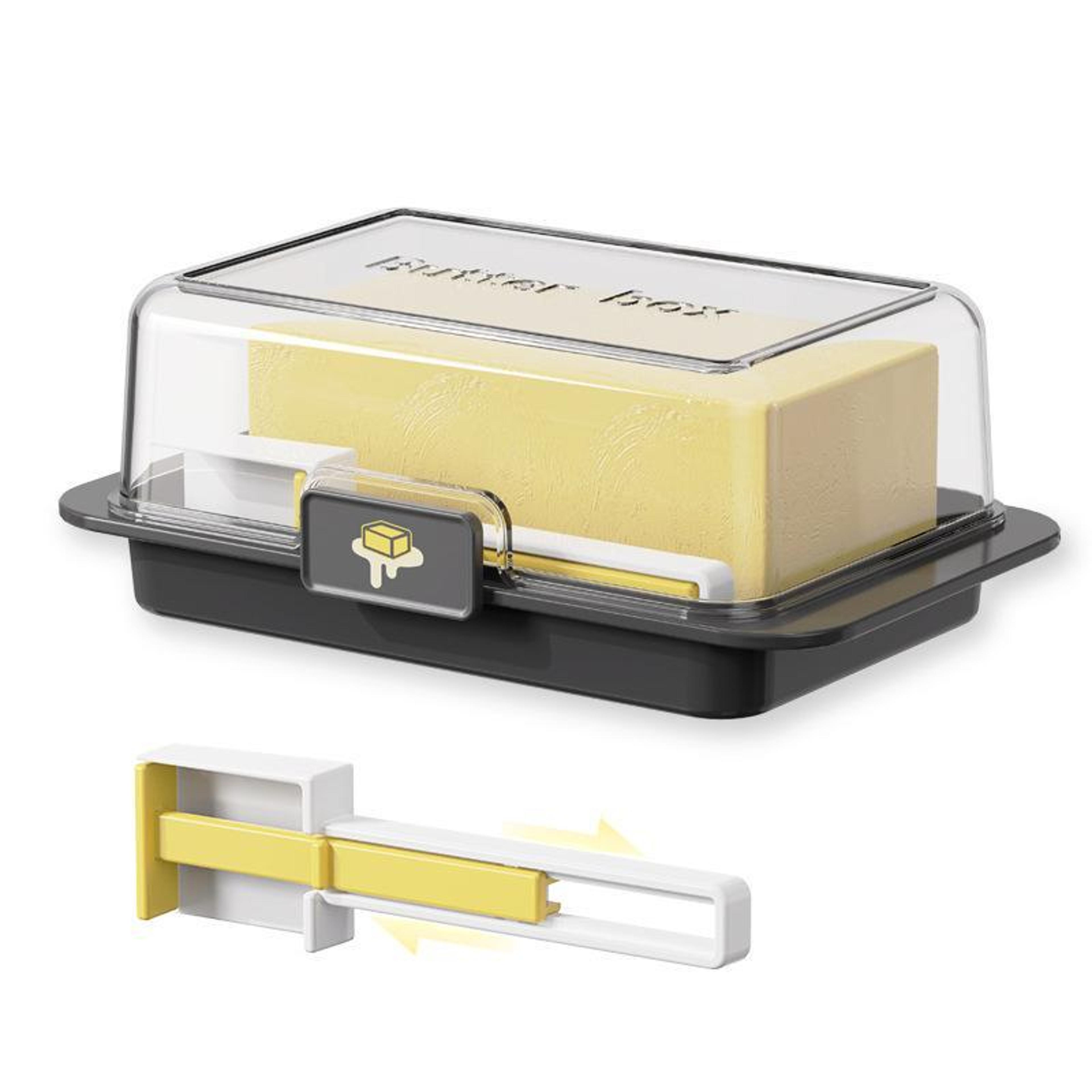 butter slice keeper box with measuring spoon lid for precise portions and fresh storage