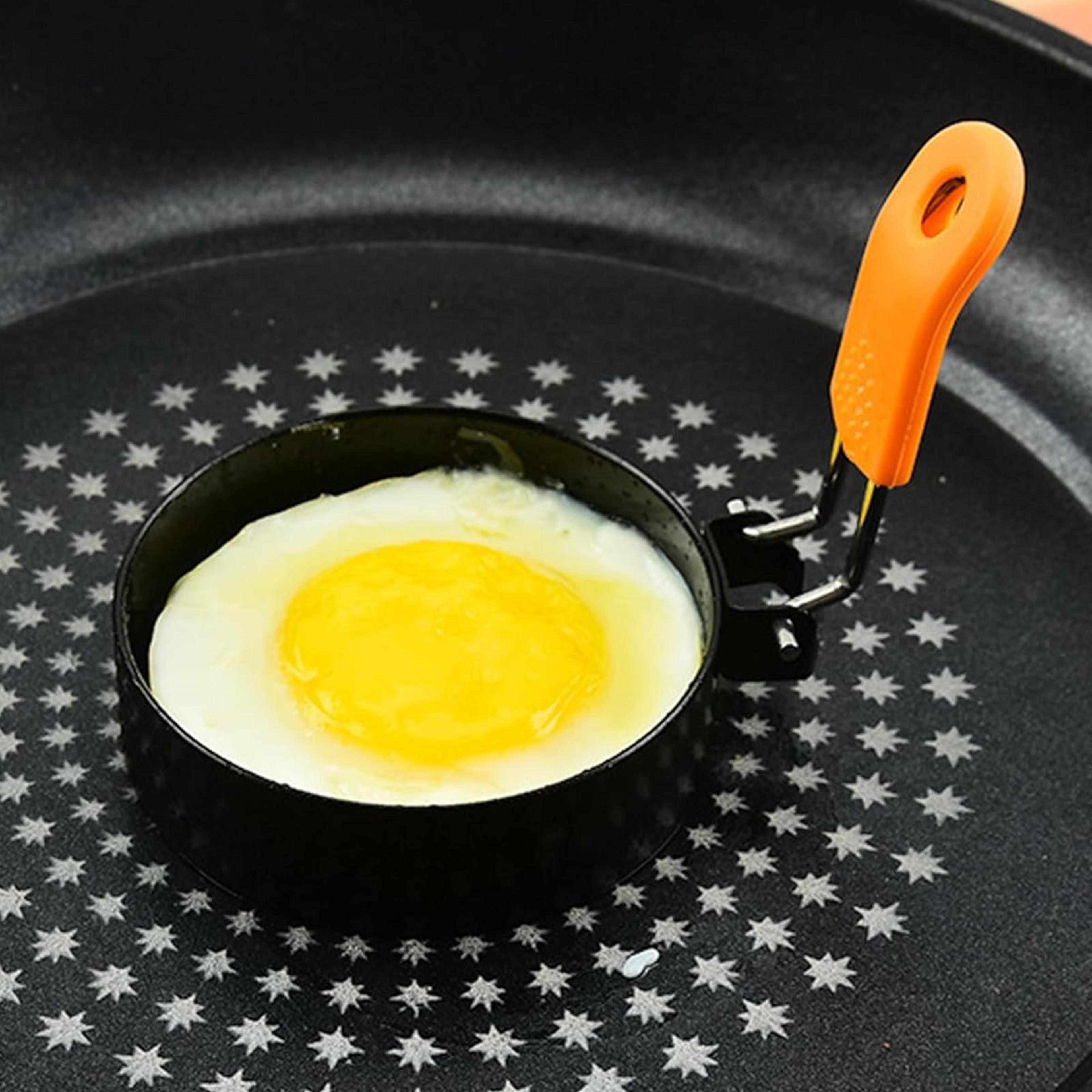 4-inch egg ring mold stainless steel non-stick egg cooker ring with heat-resistant handle