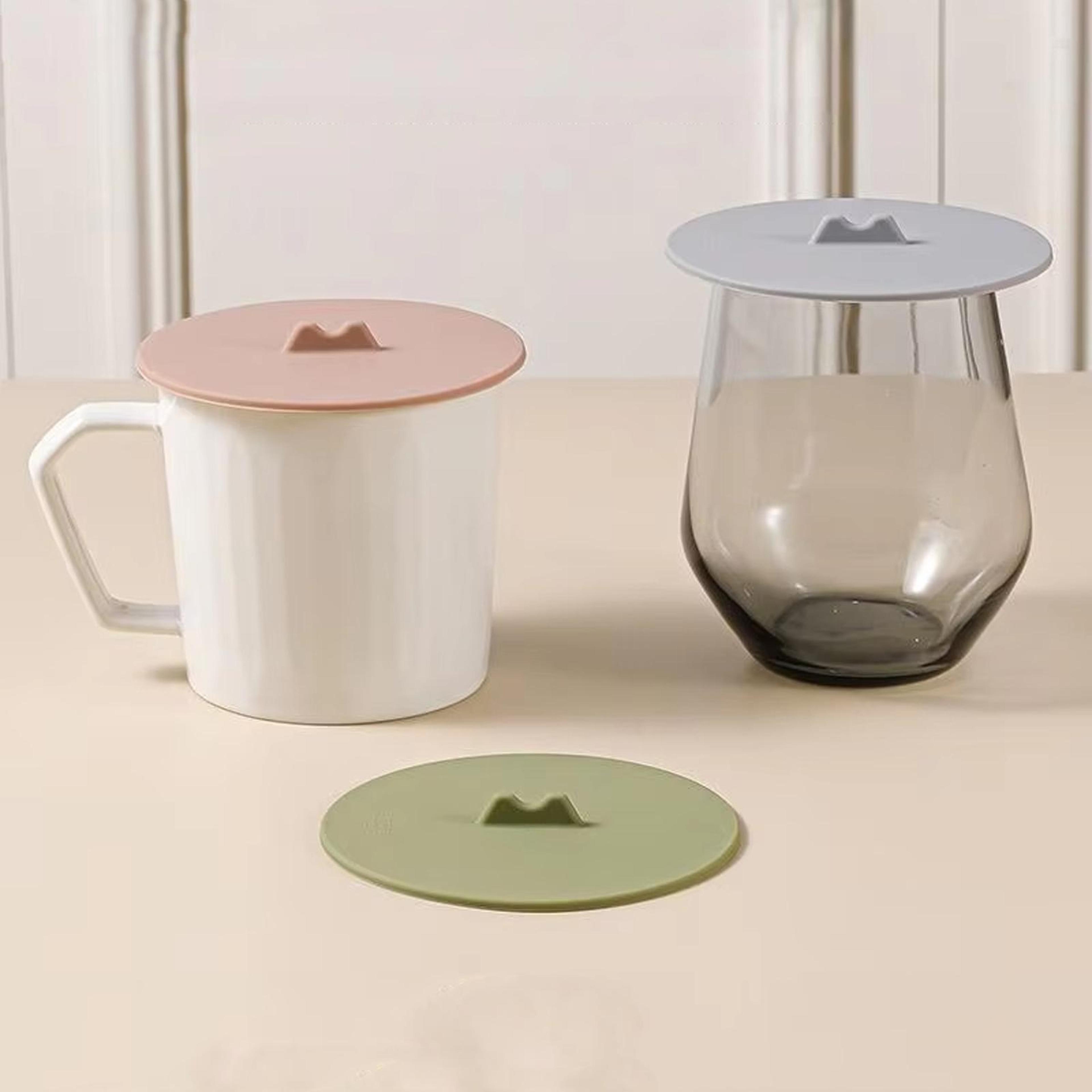 universal silicone cup lid set leak proof reusable food grade covers for cups, mugs & bowls