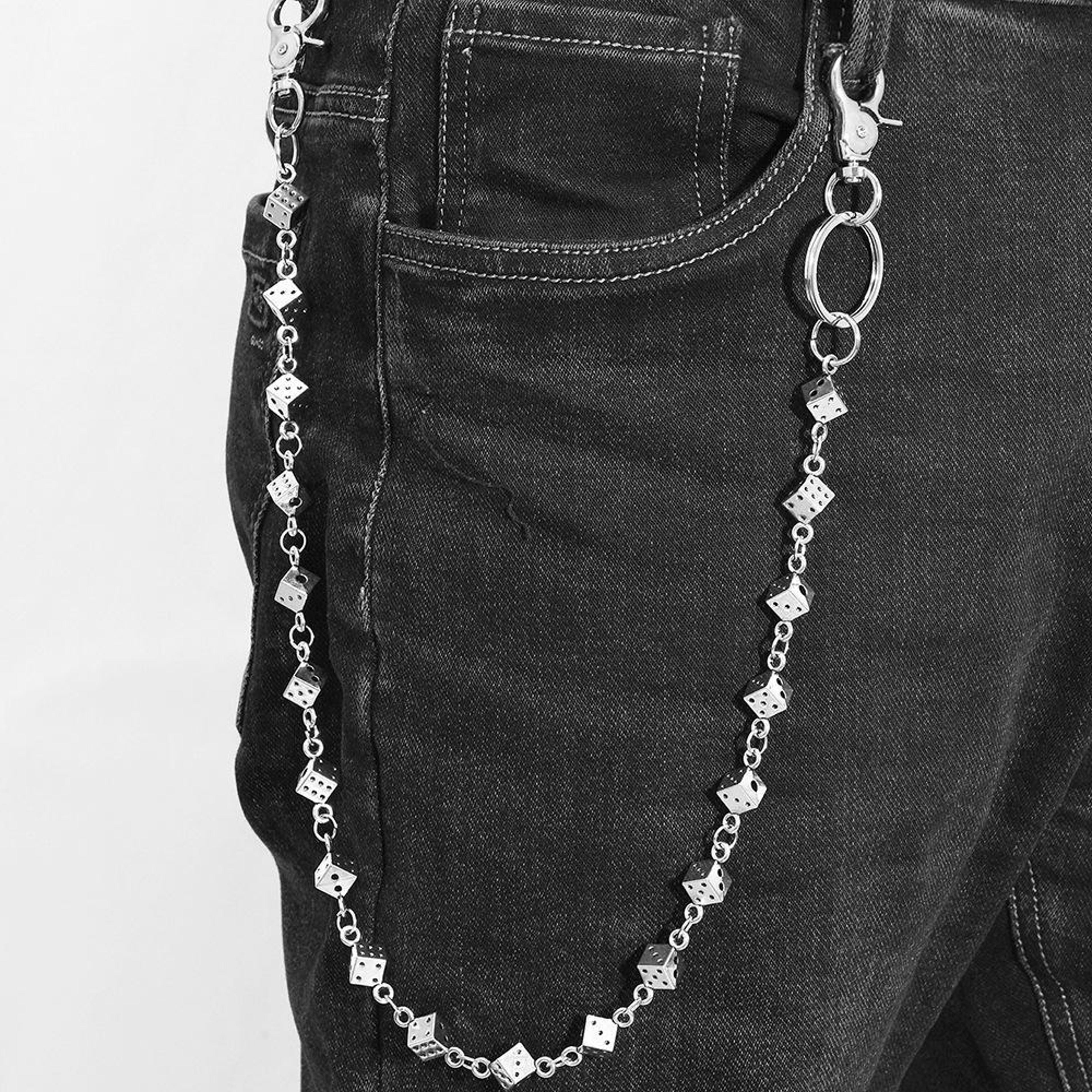 gothic dice jeans chain wallet chain punk style metal keychain accessory