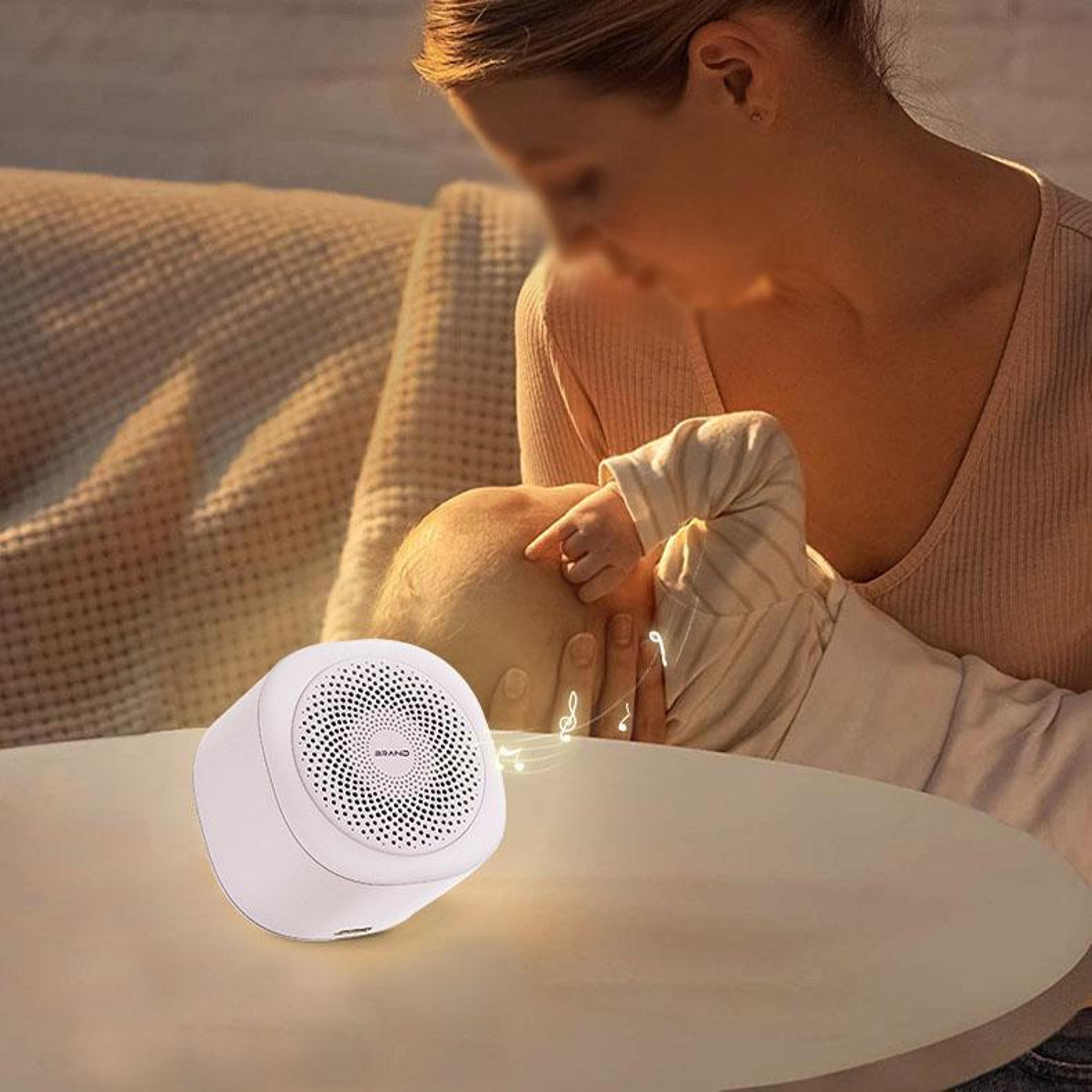 baby white noise sleep machine with 7-color night light & timer