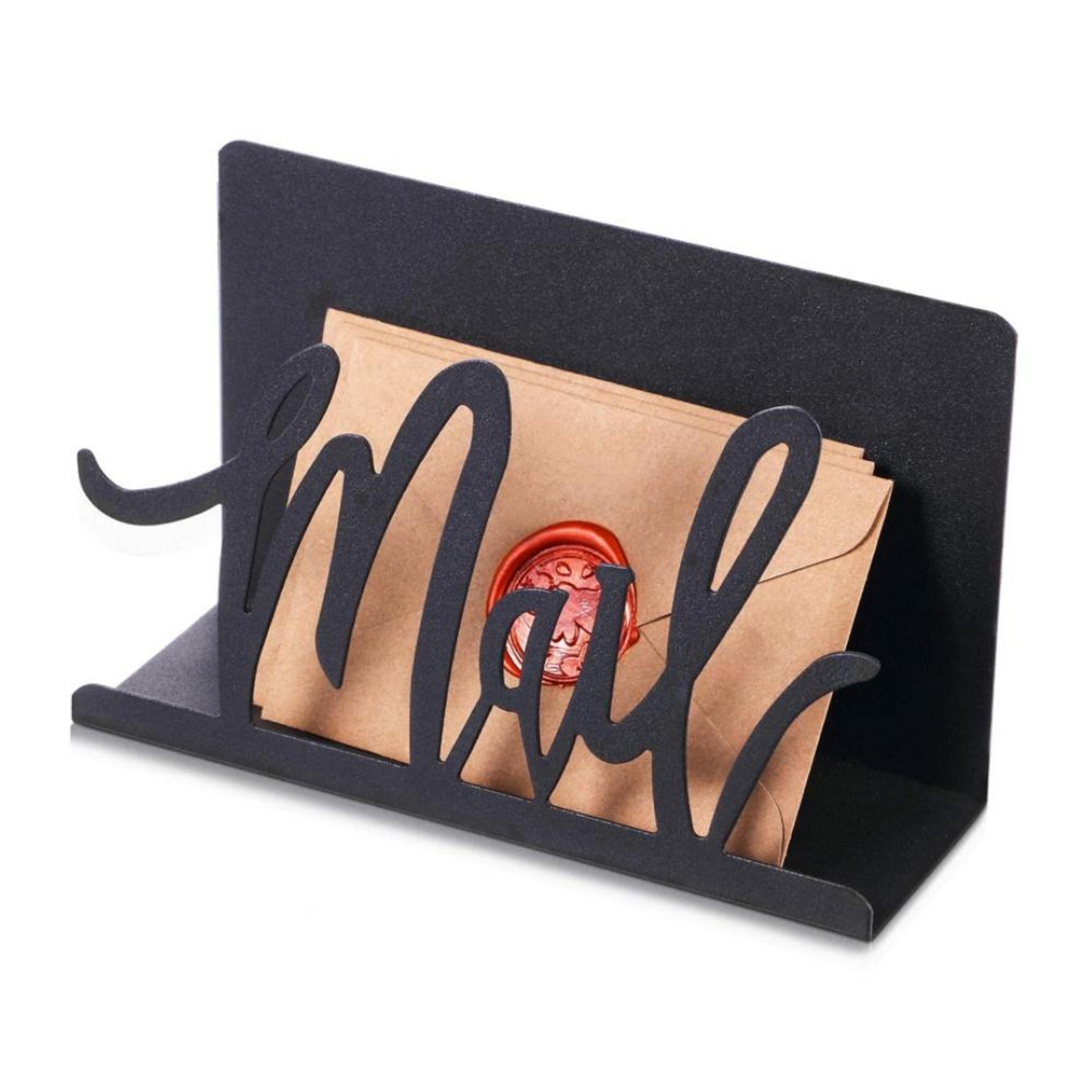 2-piece metal mail organizer desk rack set for letters, documents & office storage