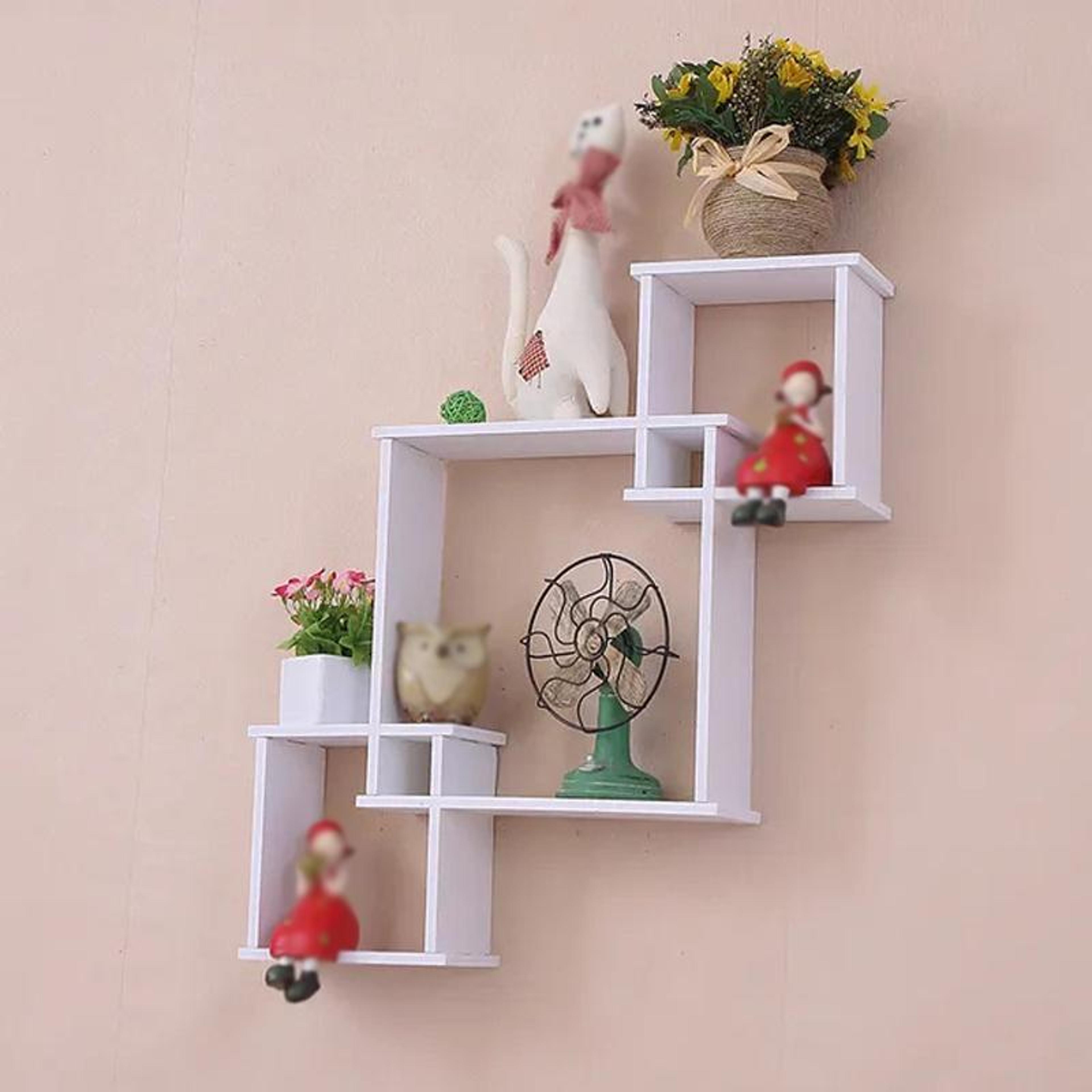 modern 3-piece floating wall shelf set decorative square wall display shelf organizer
