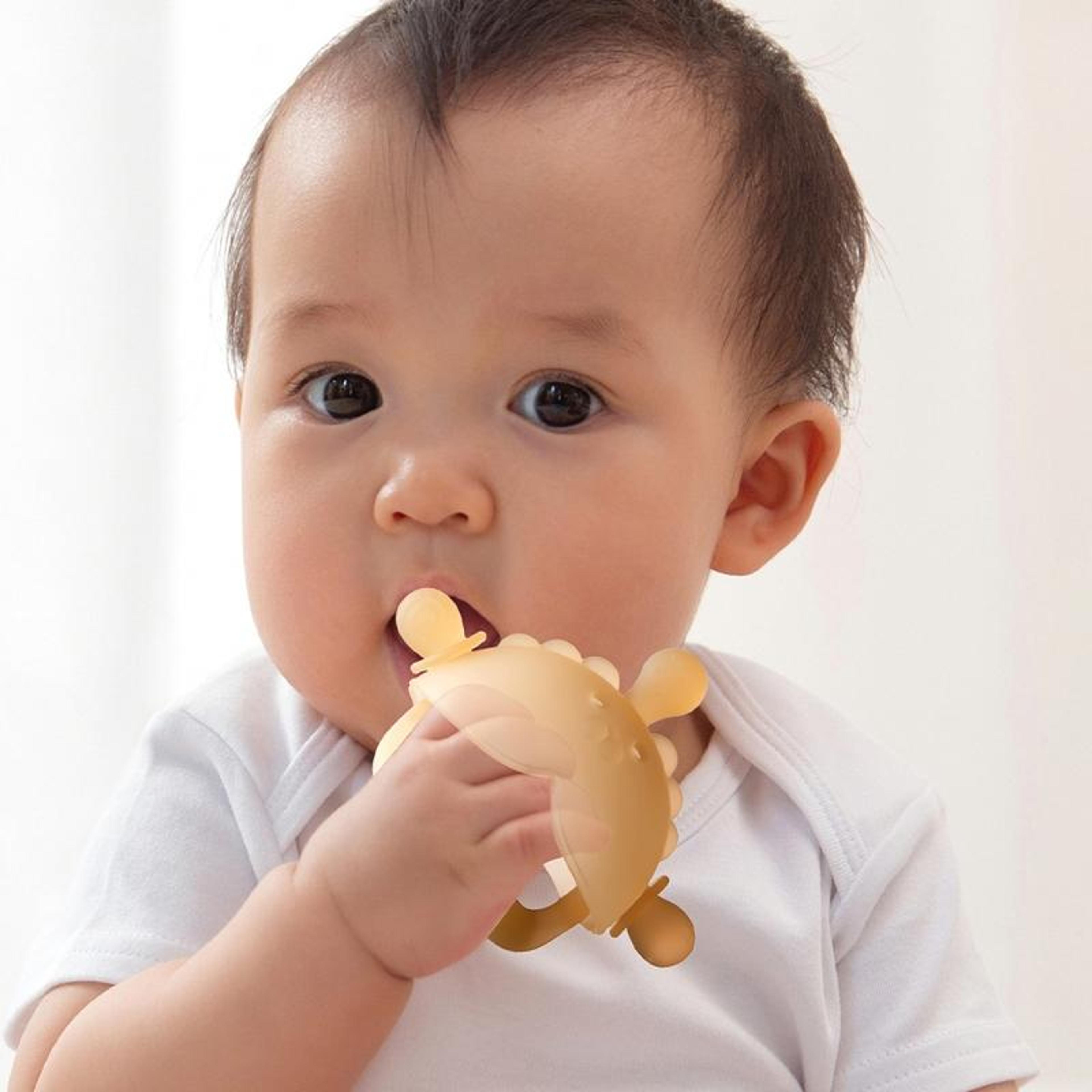 baby silicone teether for small months, soothing & safe chew toy