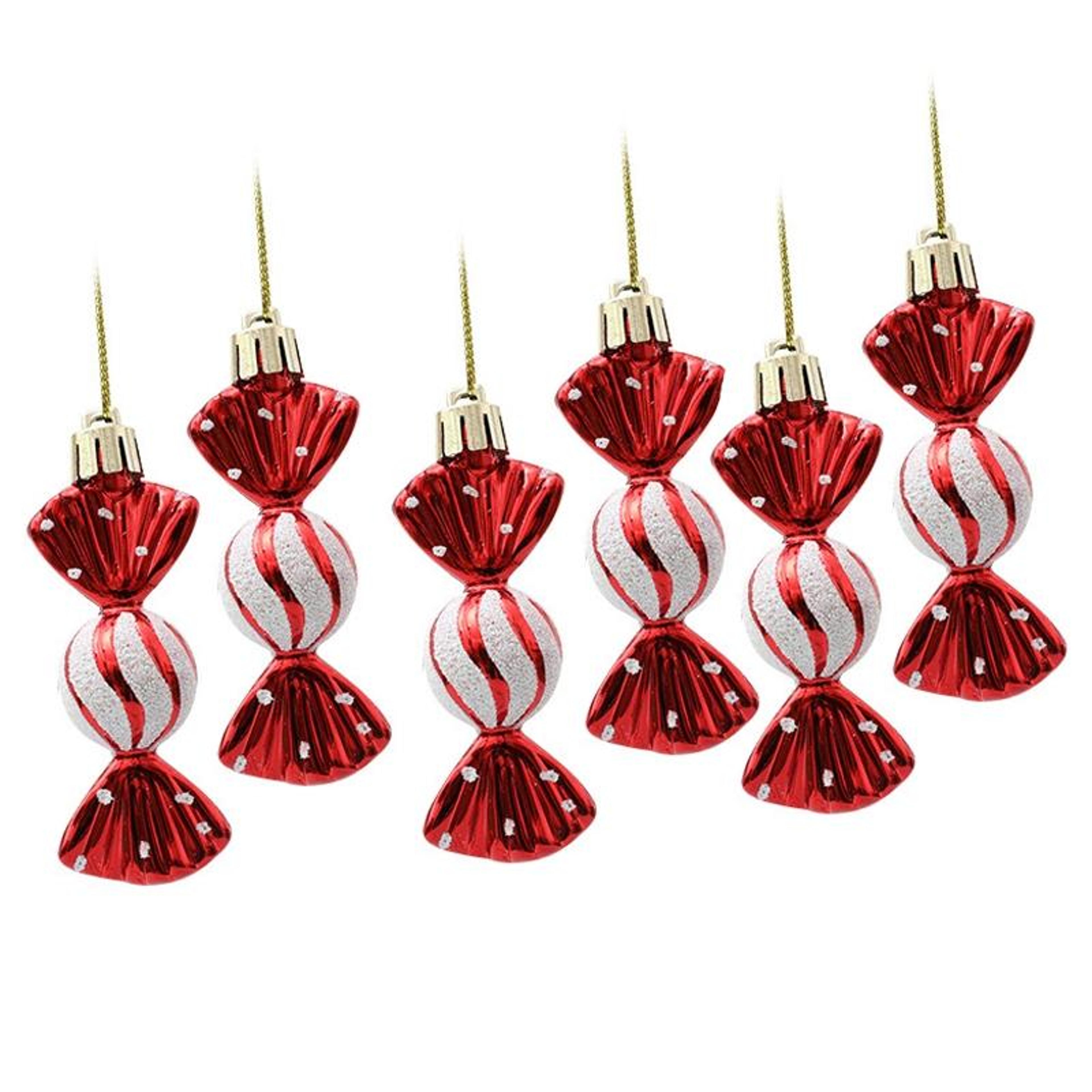candy christmas tree ornament set 6pcs decorative hanging balls for festive home decor