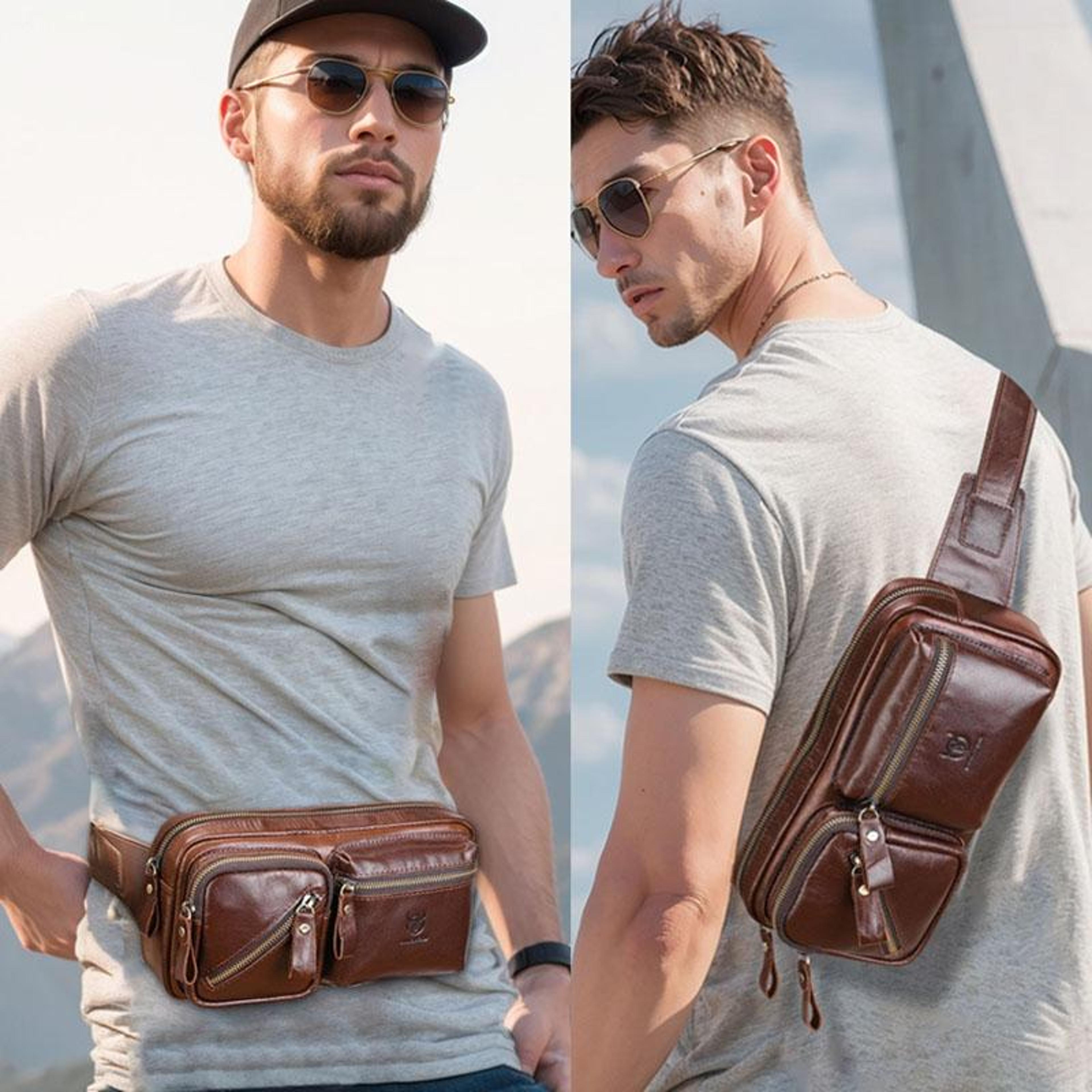 vintage leather crossbody messenger bag large capacity genuine cowhide shoulder bag
