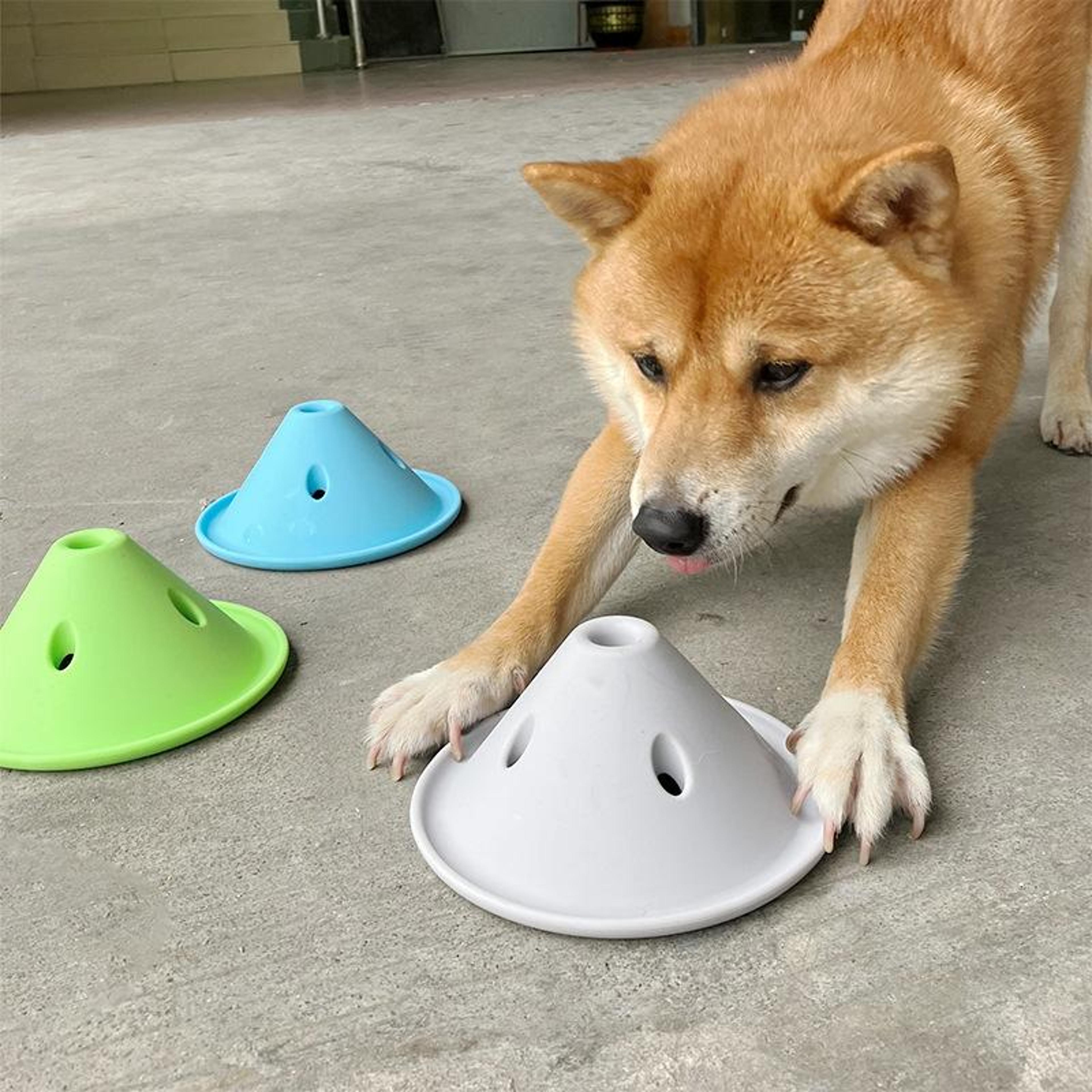 interactive silicone dog slow feeder bowl puzzle toy for healthy eating & mental enrichment