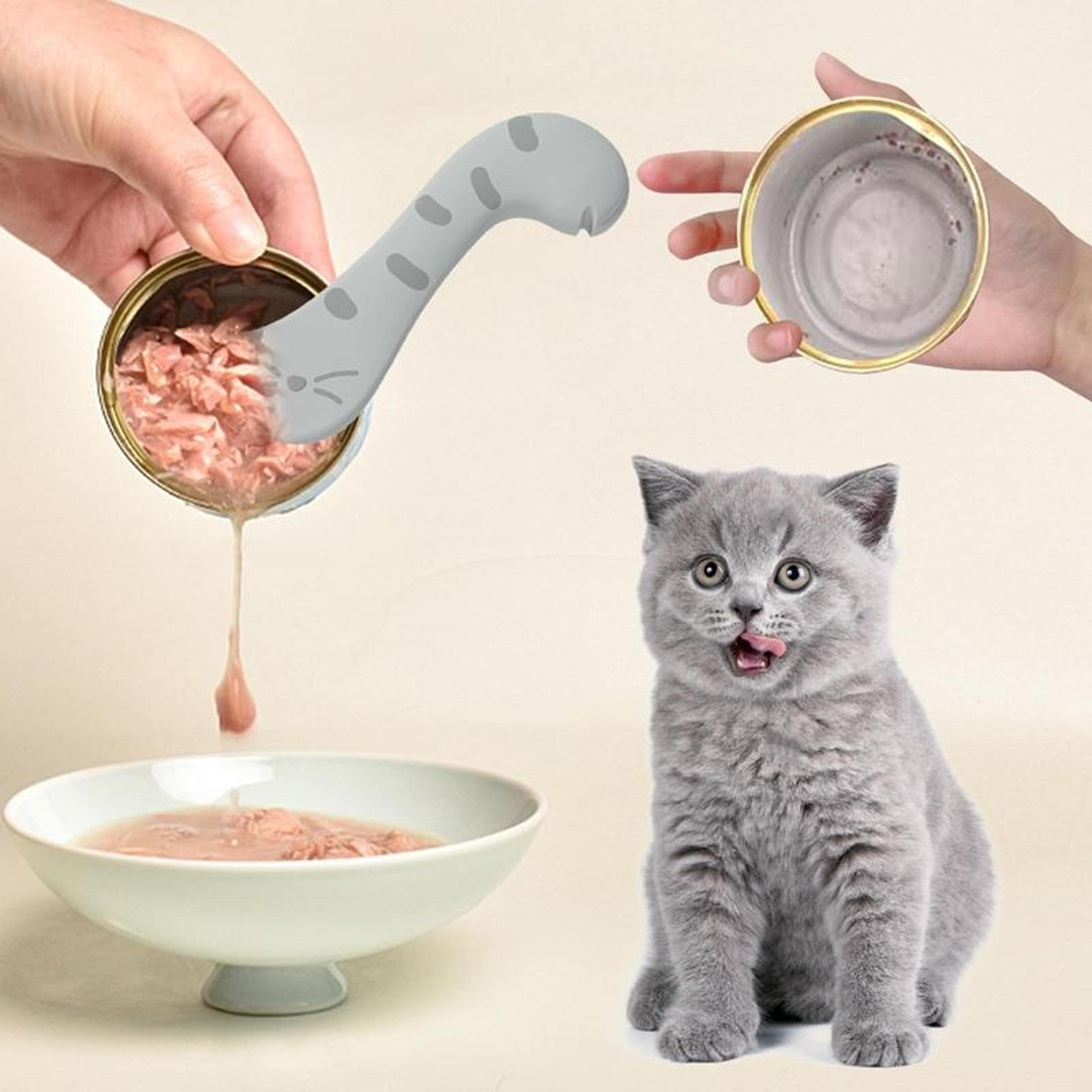 silicone pet food can lid & spoon set universal pet can opener for dogs & cats
