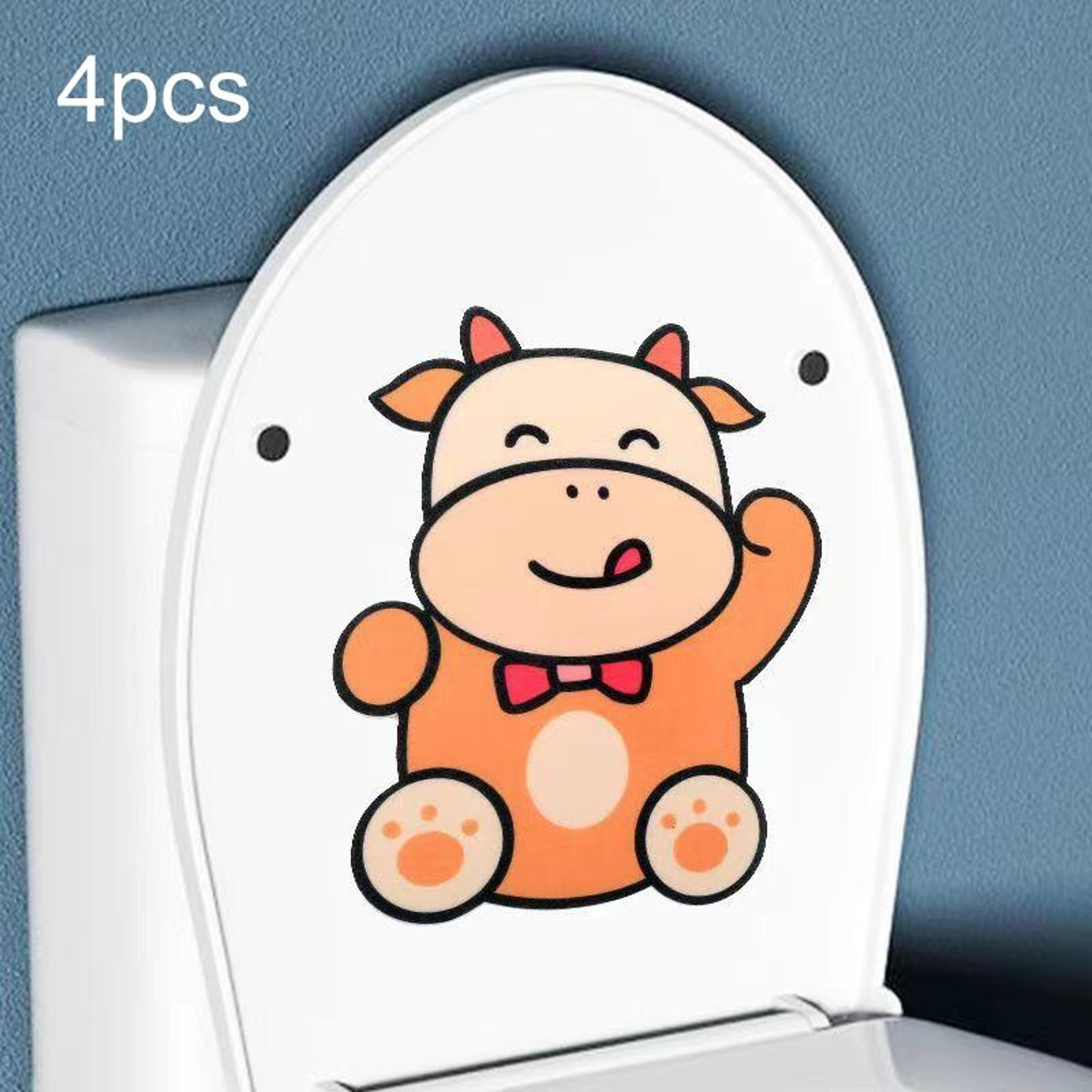 cute cartoon toilet deodorant stickers self adhesive bathroom air freshener decor 4pcs
