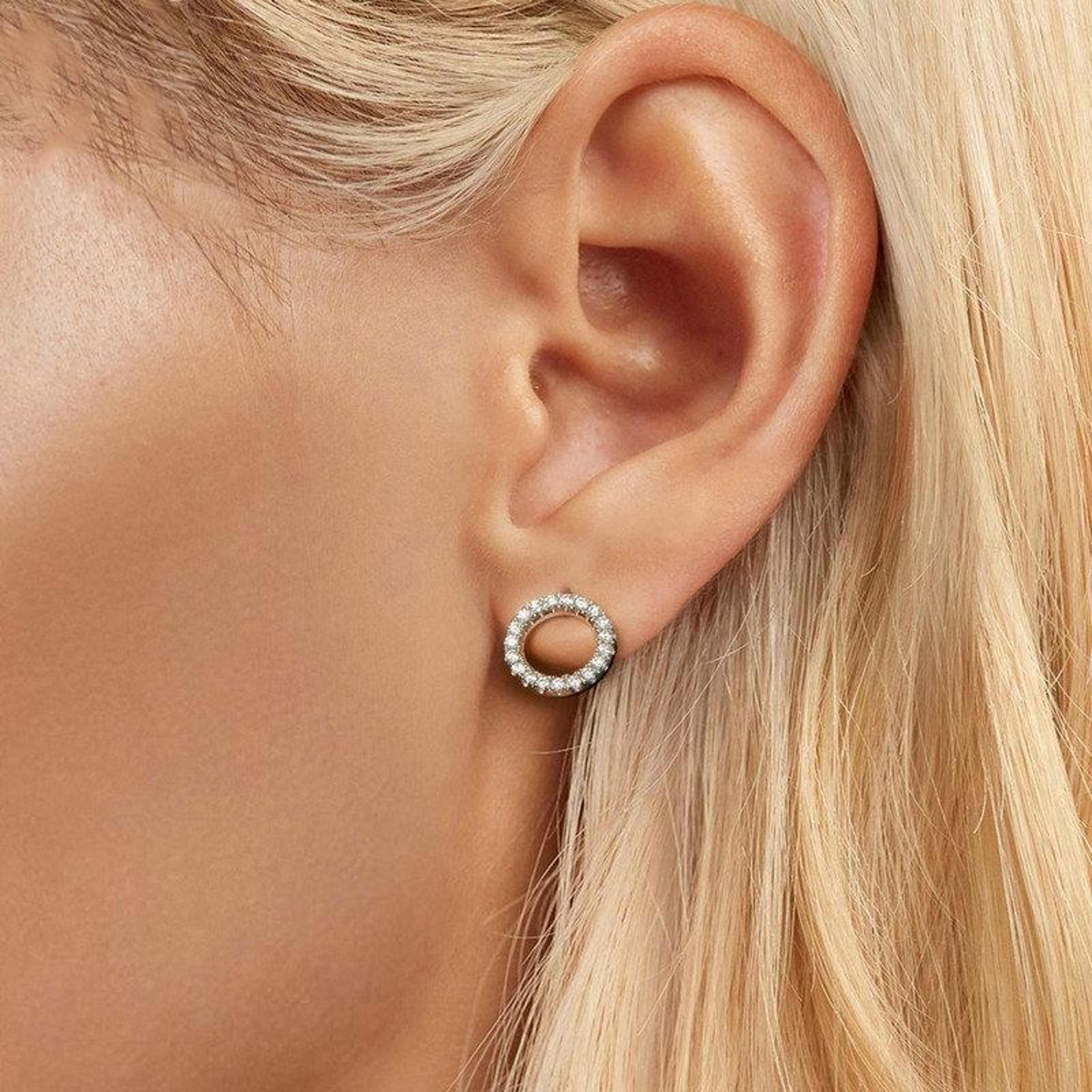 premium moissanite geometric sterling silver earrings, platinum plated elegance