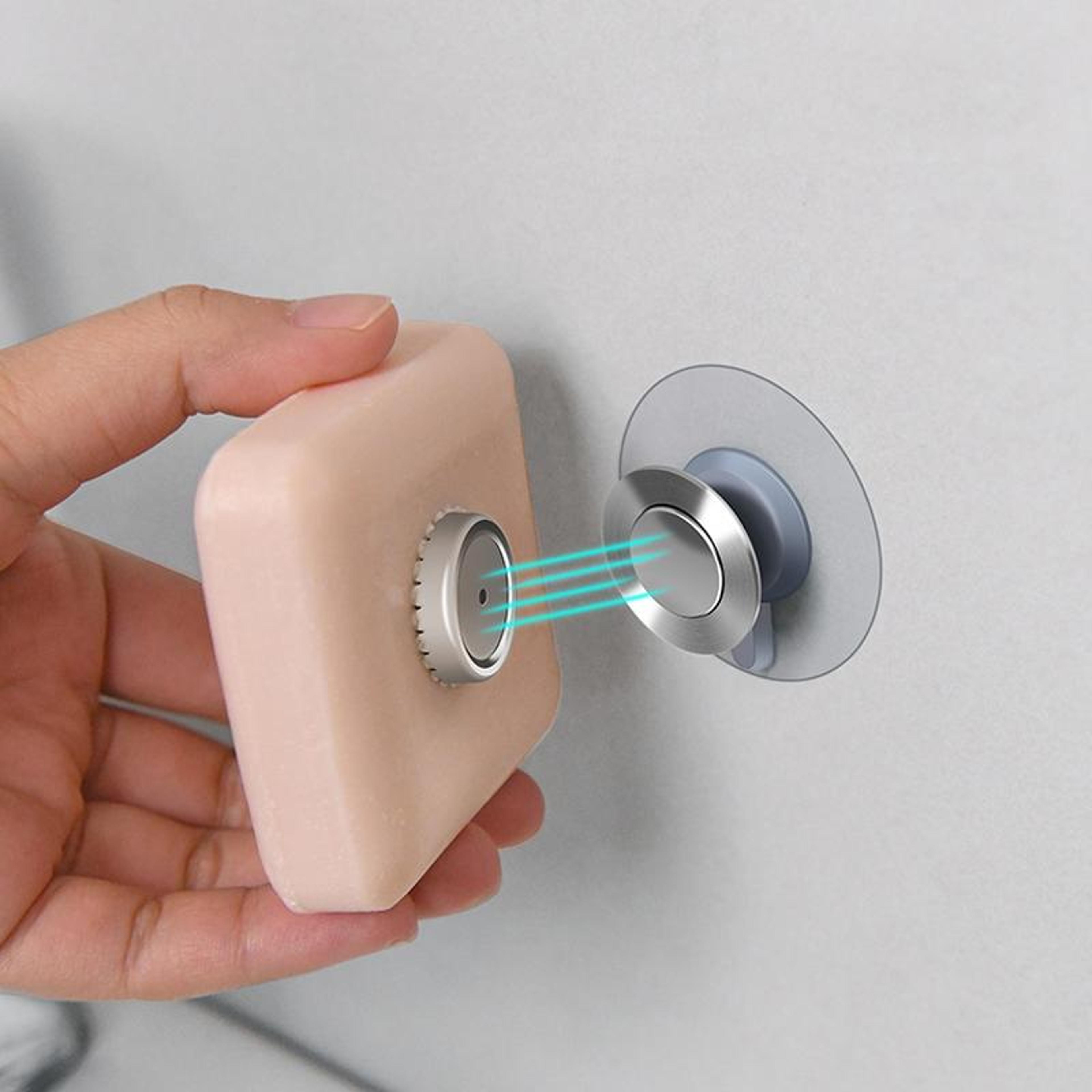 premium stainless steel magnetic wall mounted soap rack, rust resistant bathroom organizer